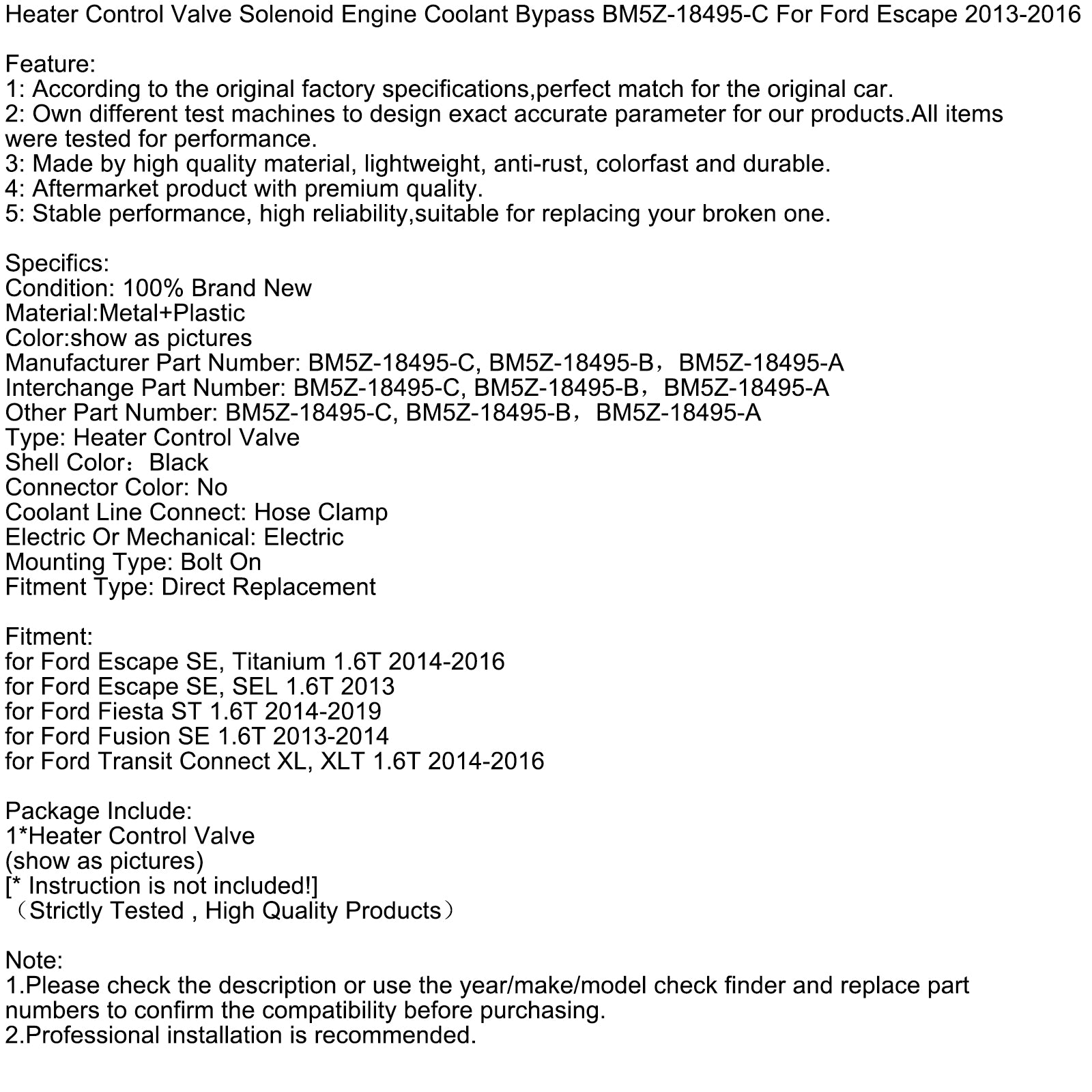 Chladivo solenoidového motora Ovládacieho ventilu BM5Z-18495-C pre Ford 13-16