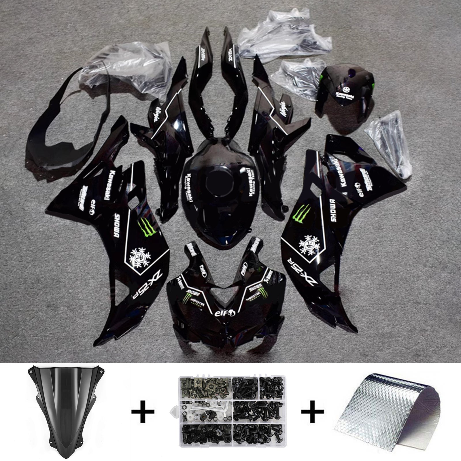 Kit de carénage d'injection Kawasaki Ninja ZX-25R ZX-4R ZX-4RR 2019-2024