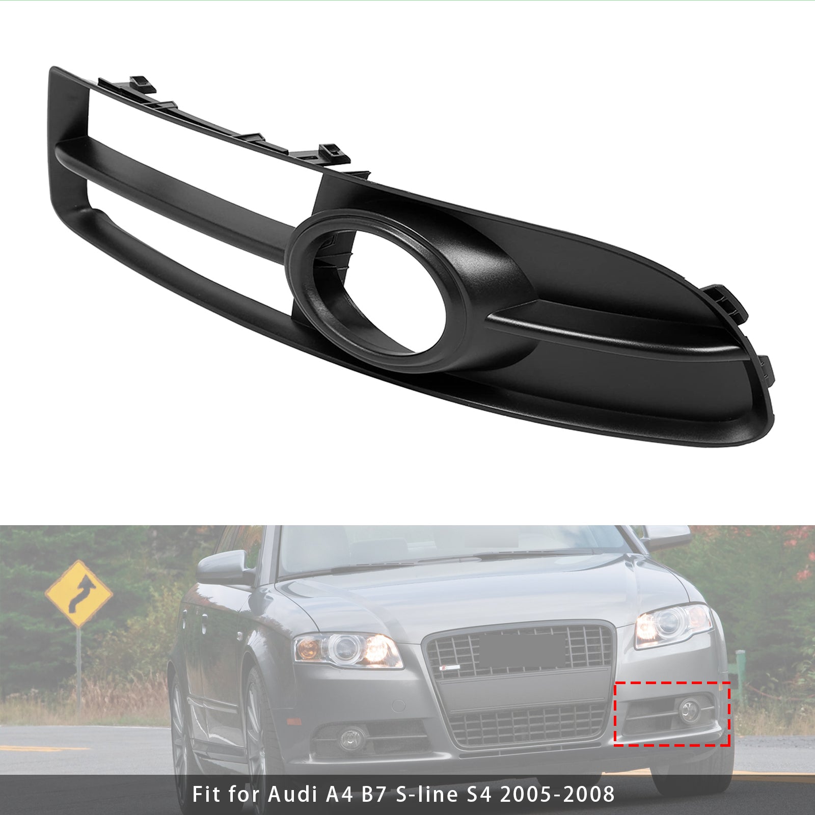 2005-2008 Audi A4 B7 S-Line S4 Front vänster sida stötfångare grill dimma ljusgrill