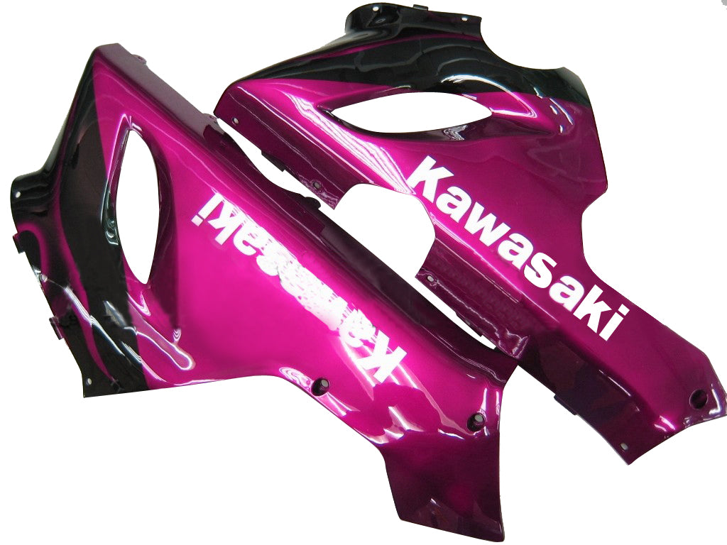 2005-2006 Kawasaki ZX6R 636 Fairings Black & Purple Flame Ninja Racing Generic