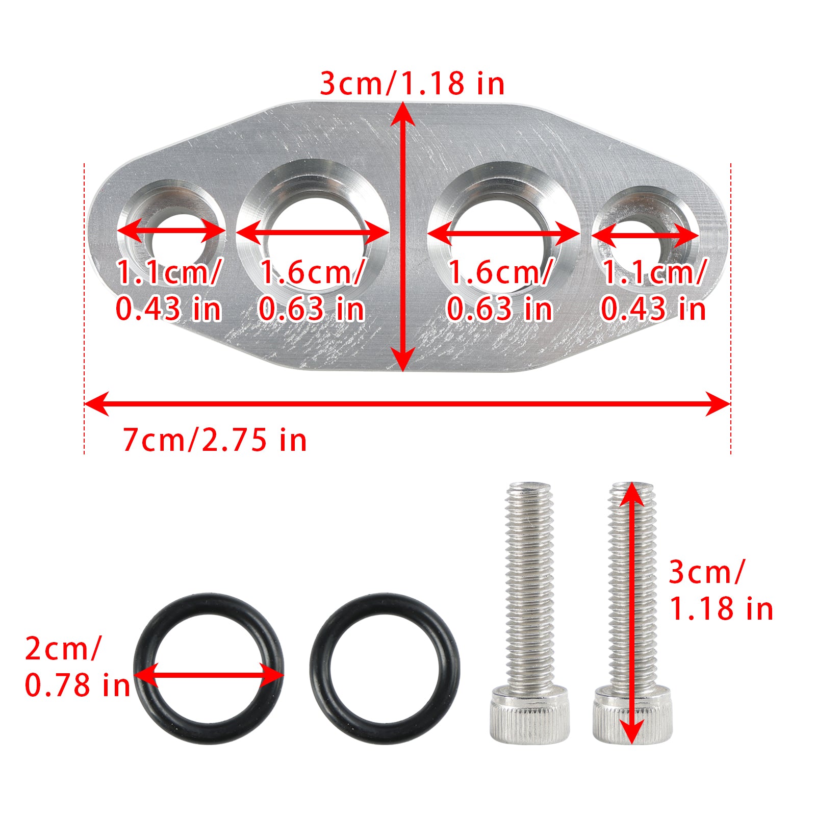 Oliekoeleradapter 6AN ORB Oring in/uit-poortplaat LS1 LSX LS3 LS LS2 LS3 551600