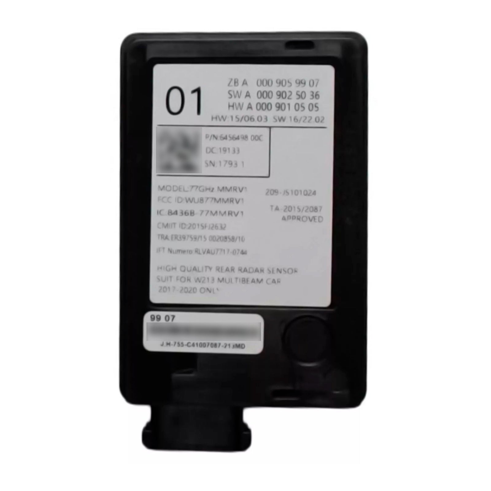 2017-2019 Mercedes E-Class W213 Lane Change Blind Spot Radar A0009059907