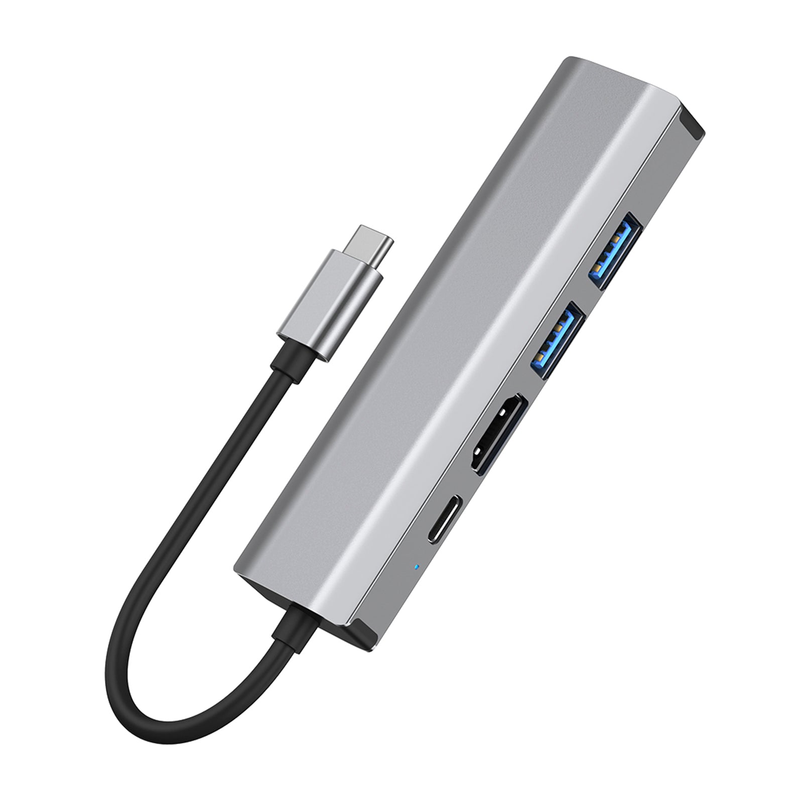 5 en 1 TYPE-C a USB3.0*1+USB2.0*1+PD100W/USB-C Data+HDMI+100M Tarjeta de red iPad