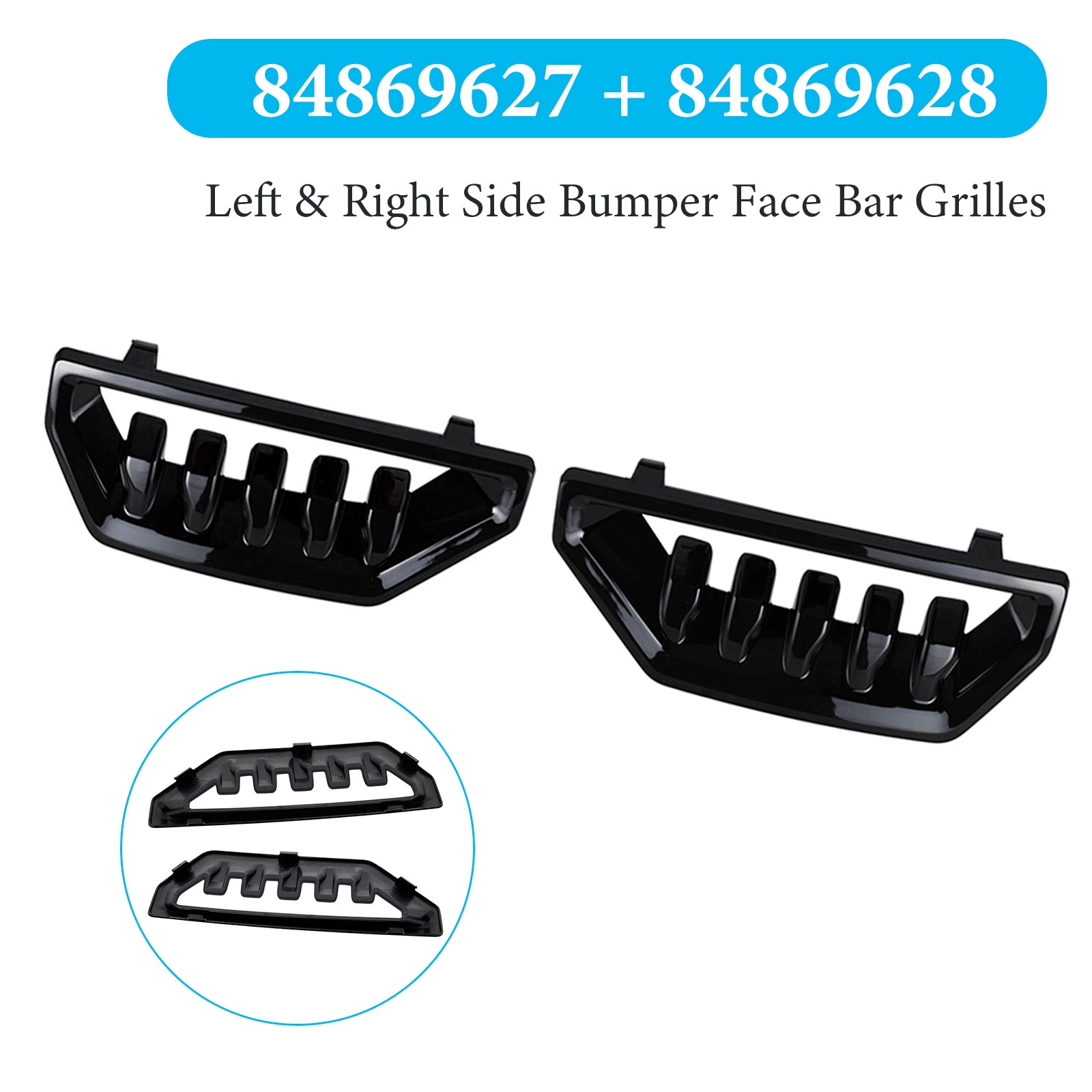 2022-2024 GMC Sierra 1500 Left & Right Side Bumper Face Bar Grilles