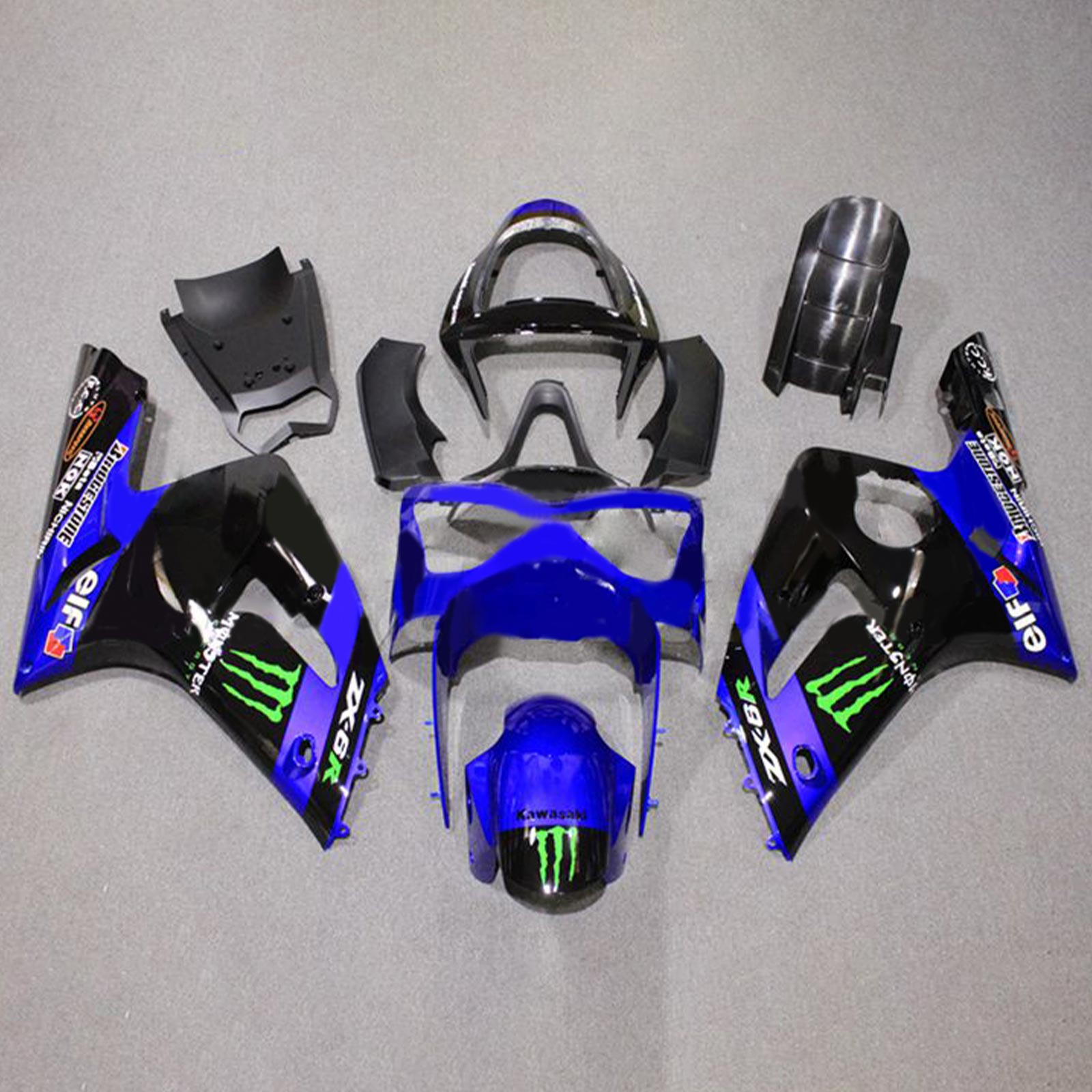 2003-2004 Kawasaki ZX6R 636 Injeksjon Fairing Kit Bodywork Plastic ABS#122