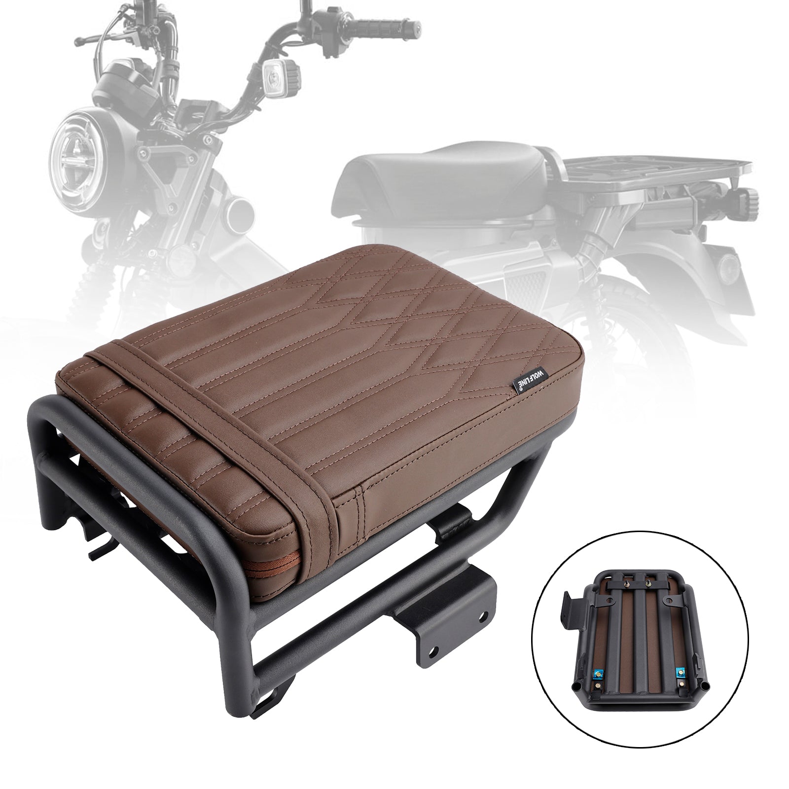 2020-2023 Honda CT125 Hunter Cub 125 Bakre passagerarsäte Kudde Pillion Flat Brown