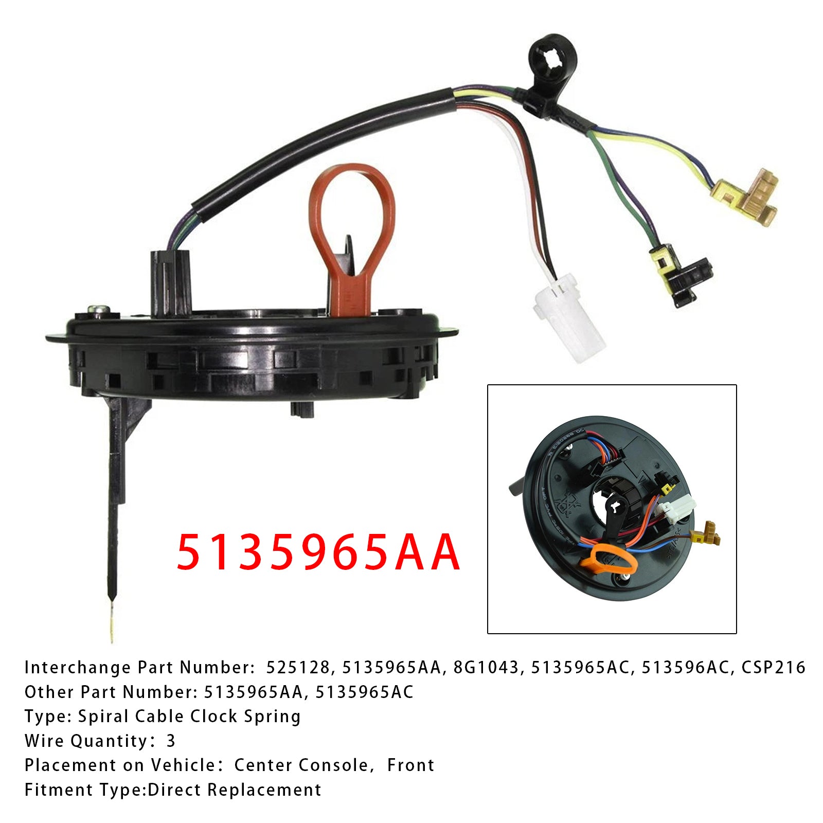 Špirálové káblové hodiny pružina 5135965AA pre Dodge Charger Magnum Chrysler 300 05-08