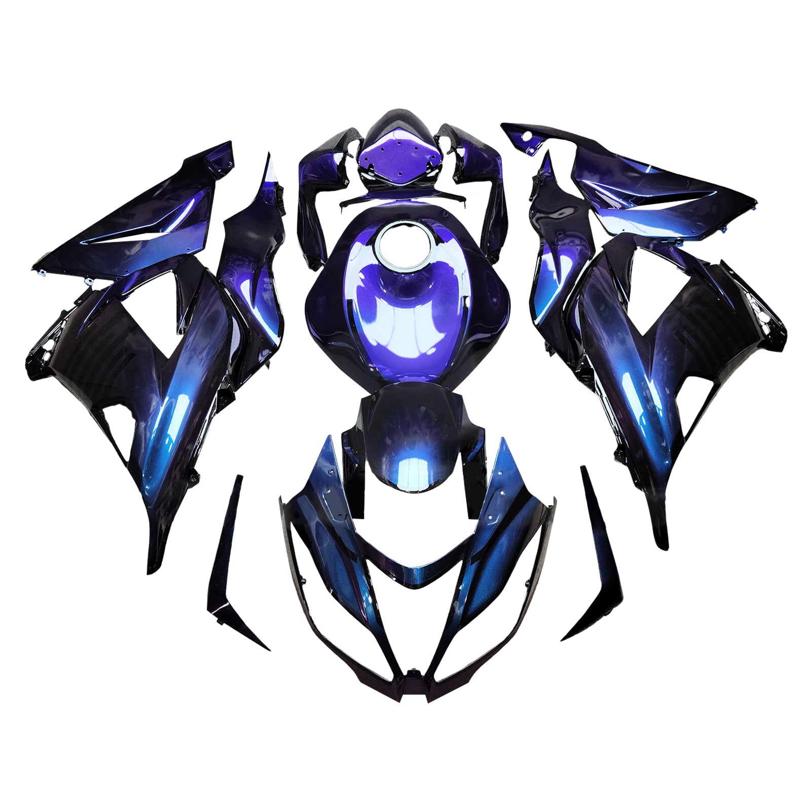 Injeksjon Fairing Kit Bodywork Plast Abs Fit for Kawasaki ZX6R 636 2013-2018