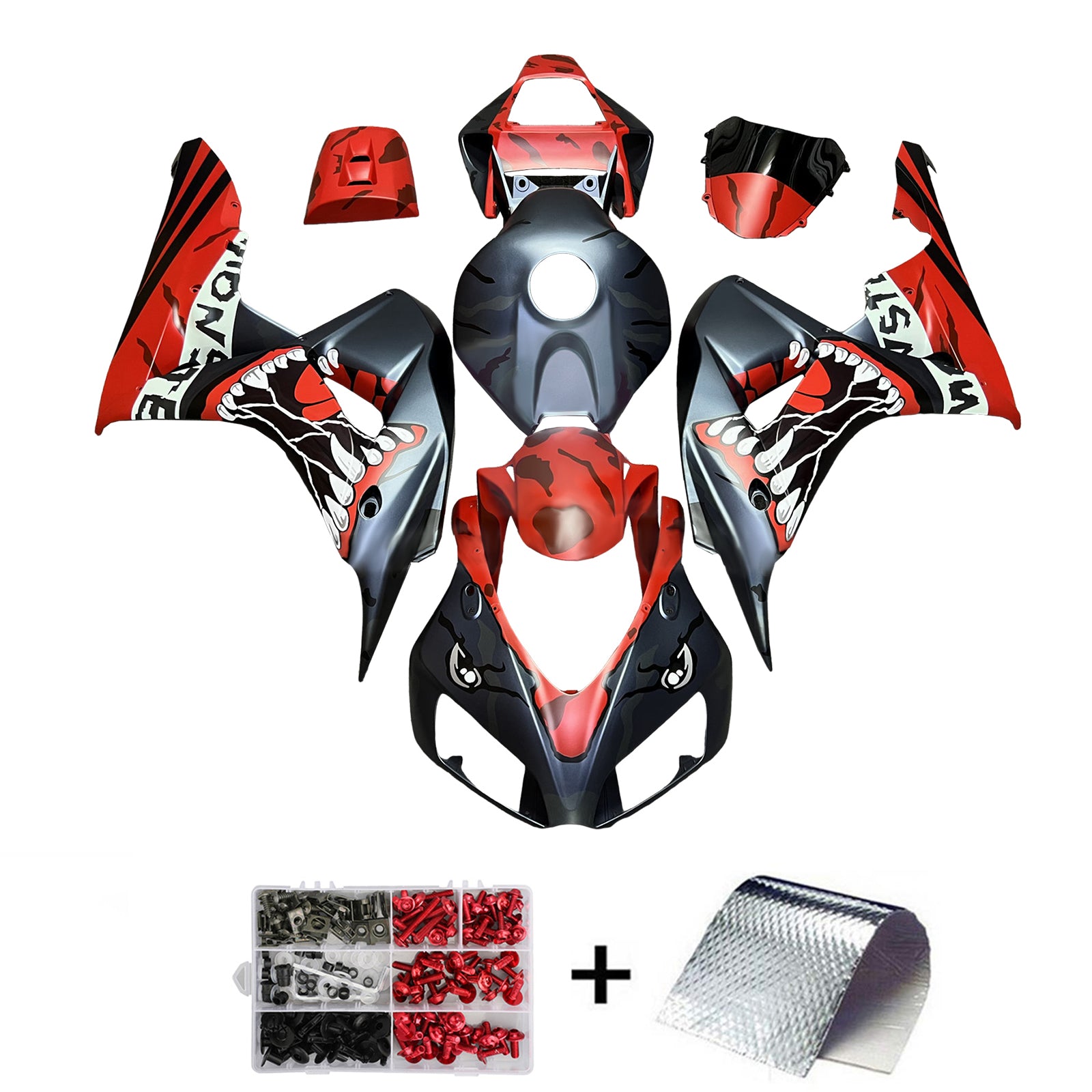 Injektionssats Kit Kroppsverk Plast ABS för Honda CBR1000RR 2006-2007