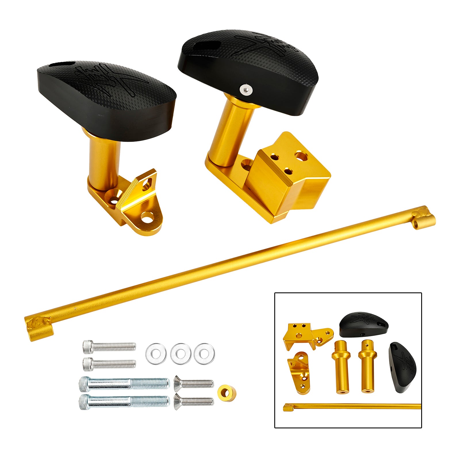 Protector Engine Crash Bunds Pad Slider Gold For Suzuki Gsxr1300 Hayabusa 08-20