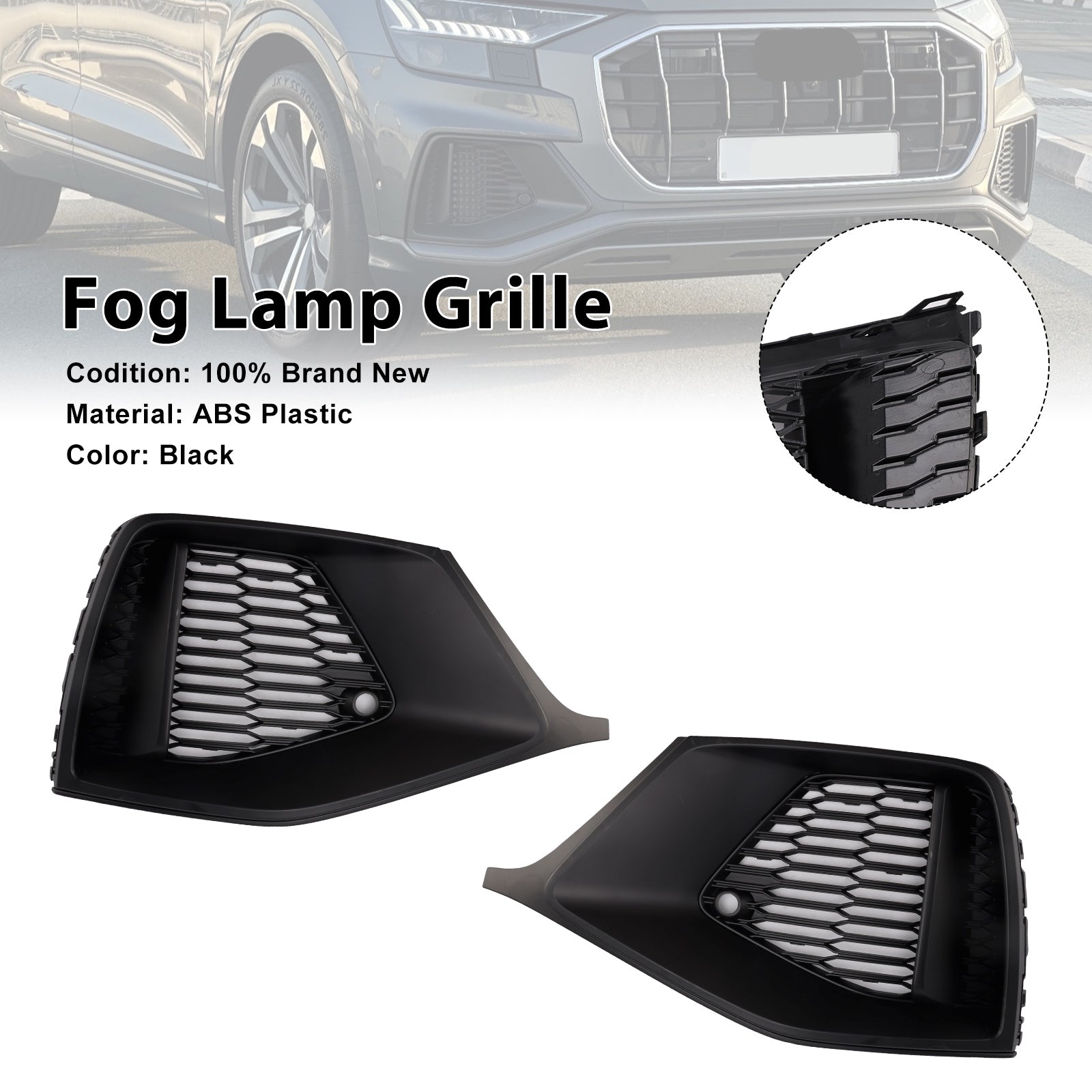 2018-2023 Audi Q8 S-Line SQ8 2PCS Garniture de calandre de pare-chocs avant 4M8807682A