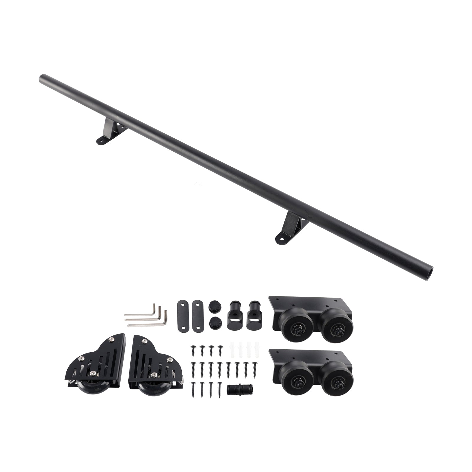 Rolling Library Sliding Ladder Hardware Kit com freio de 3,3 pés de tubo redondo