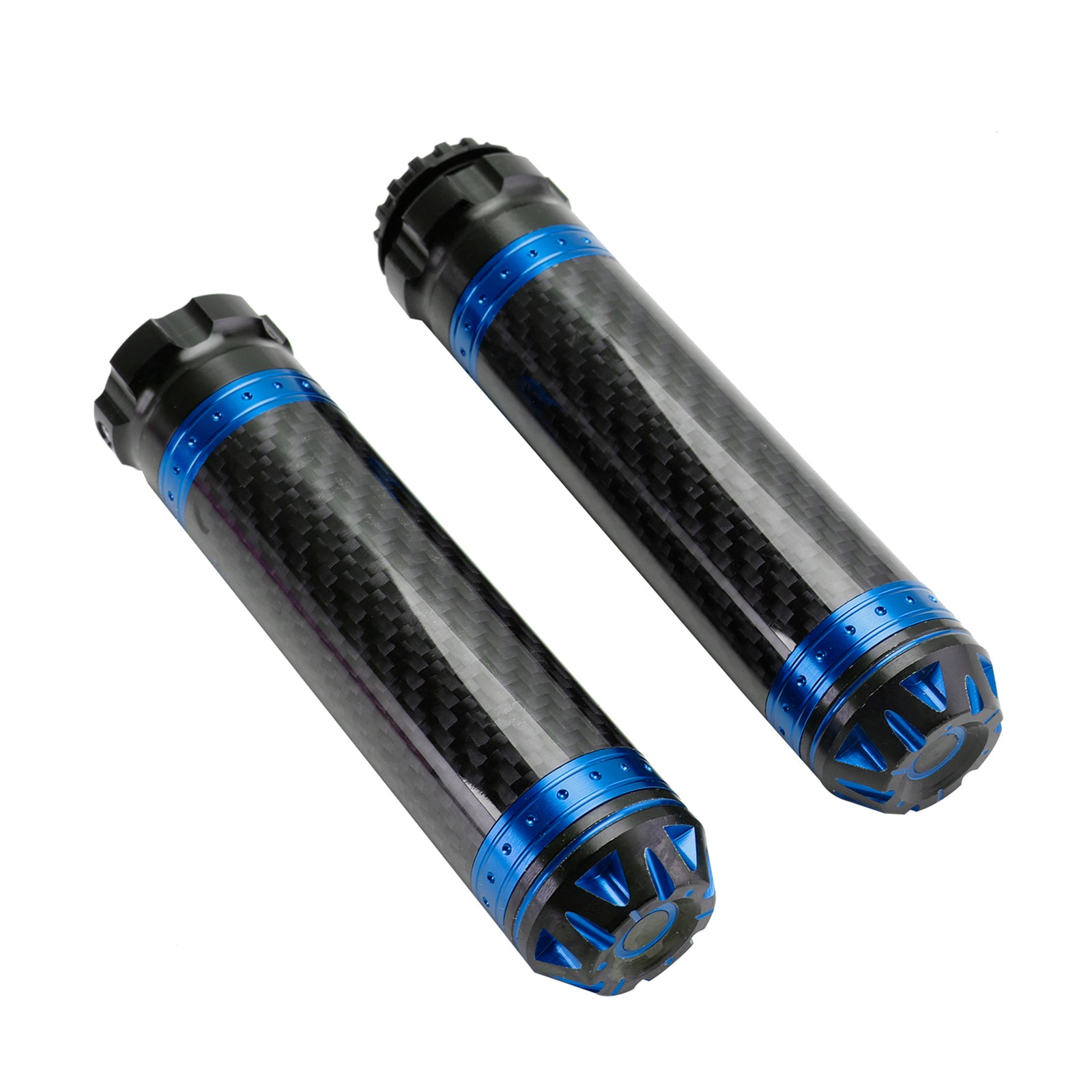 7/8"/22mm Motorfiets Stuur Handgrepen Carbon Universeel Groen Voor Motorfiets Zilver