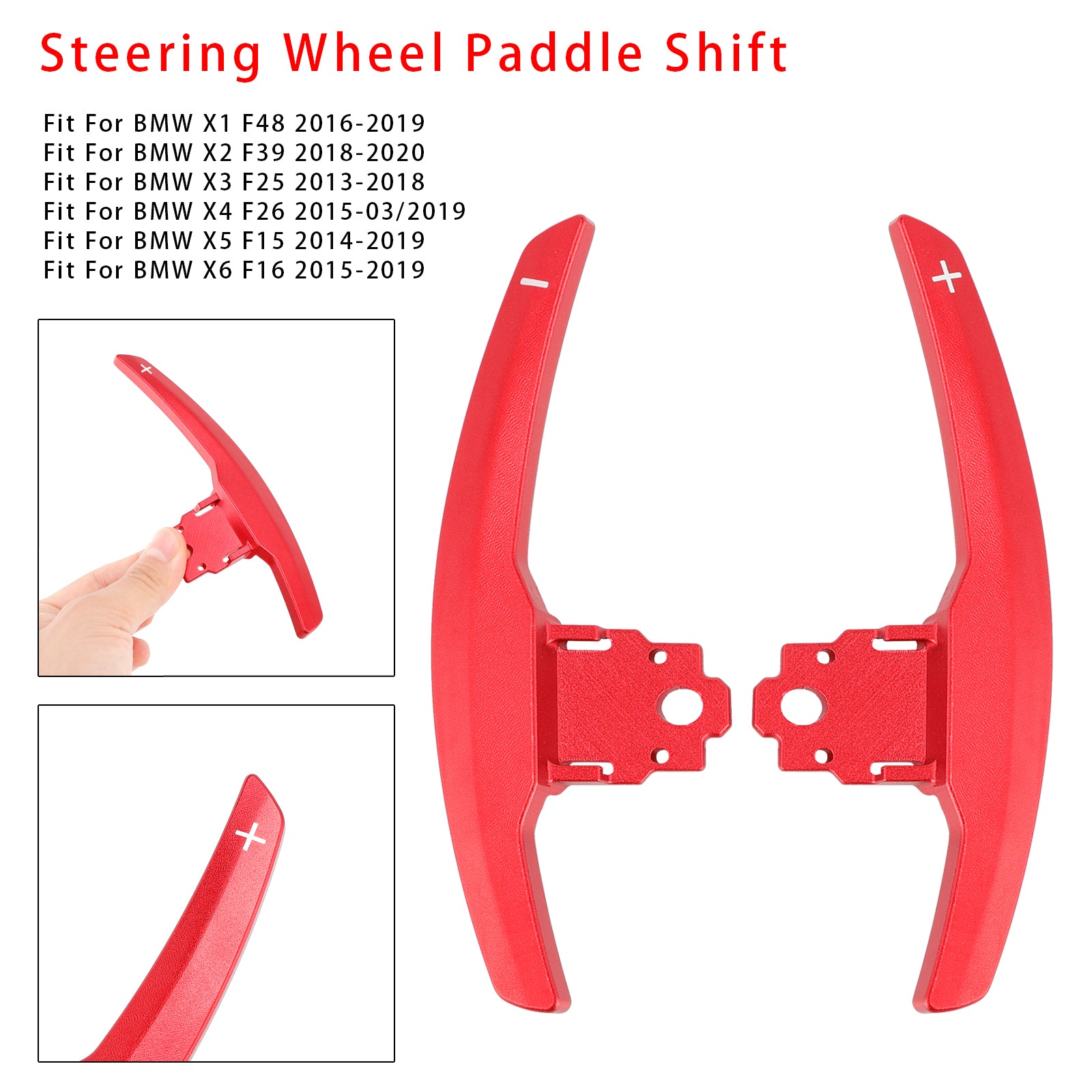 Paddelväxelförlängning för BMW F-serie F30 F31 F32 F10 X3 X5 Aluminium Röd