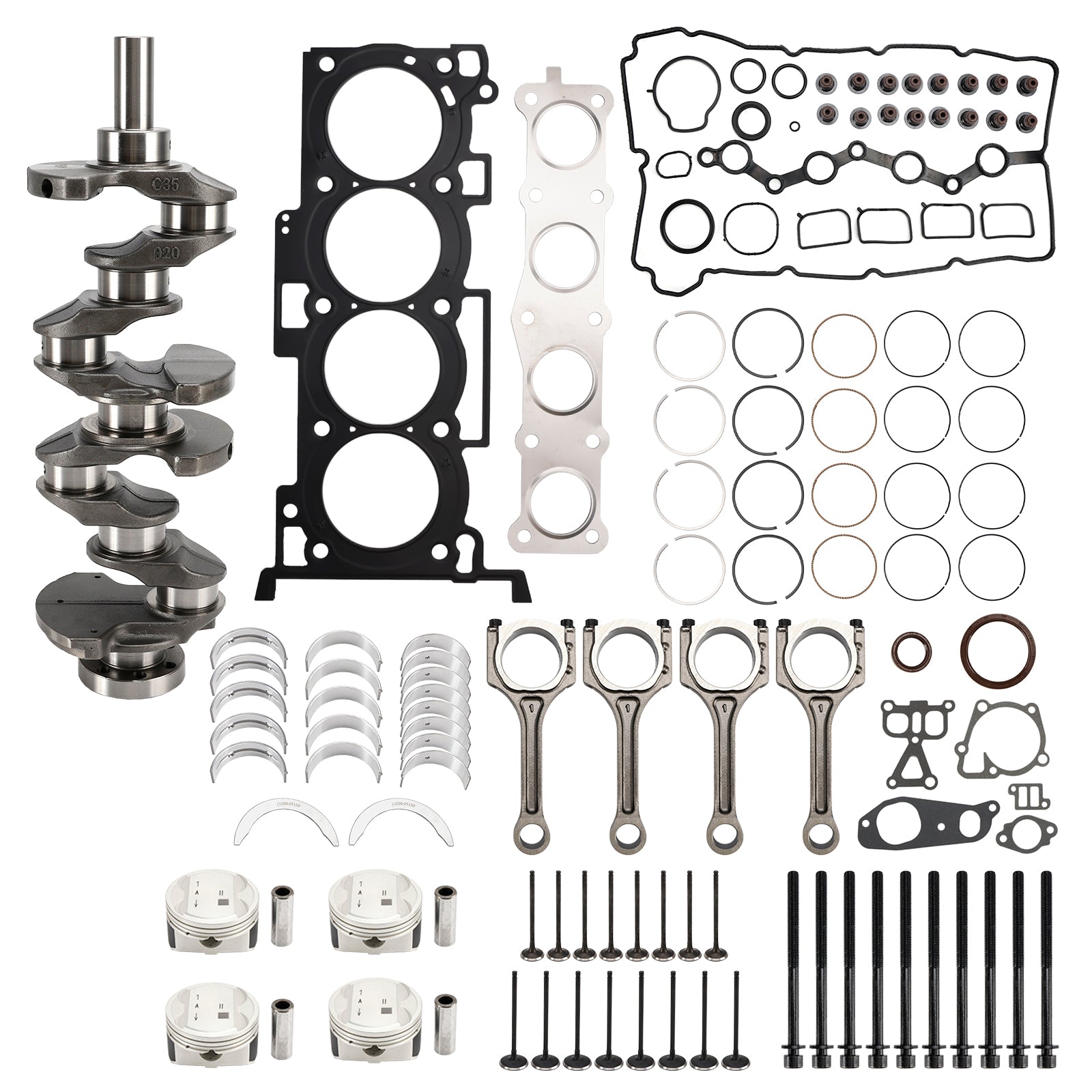 2005-2010 Hyundai Sonata G4KD 2.0L Moteur Revisé Kit de reconstruction du vilebrequin 23111-2g010