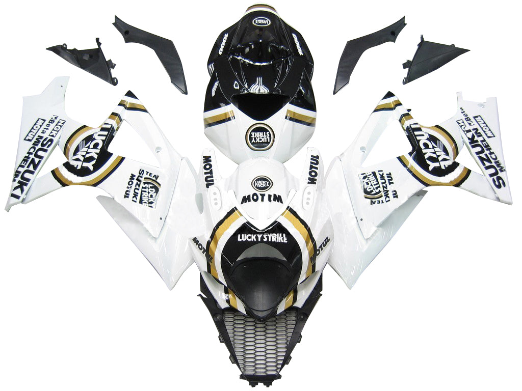 2007-2008 Suzuki GSXR 1000 Blanc Noir Or Lucky Strike Racing Carénages Générique