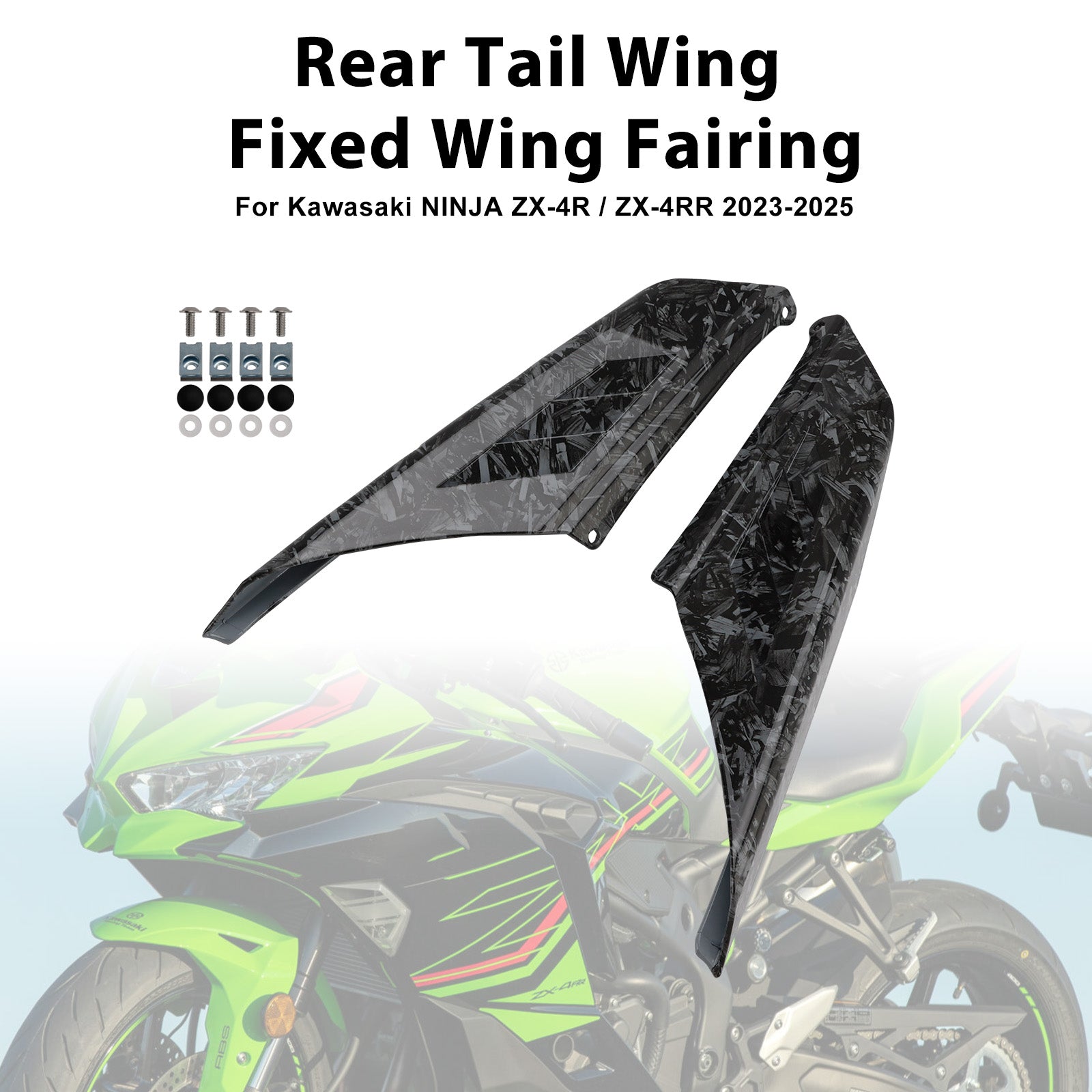 2023-2025 Kawasaki NINJA ZX-4R ZX-4RR Carénage d'aile arrière à aile fixe