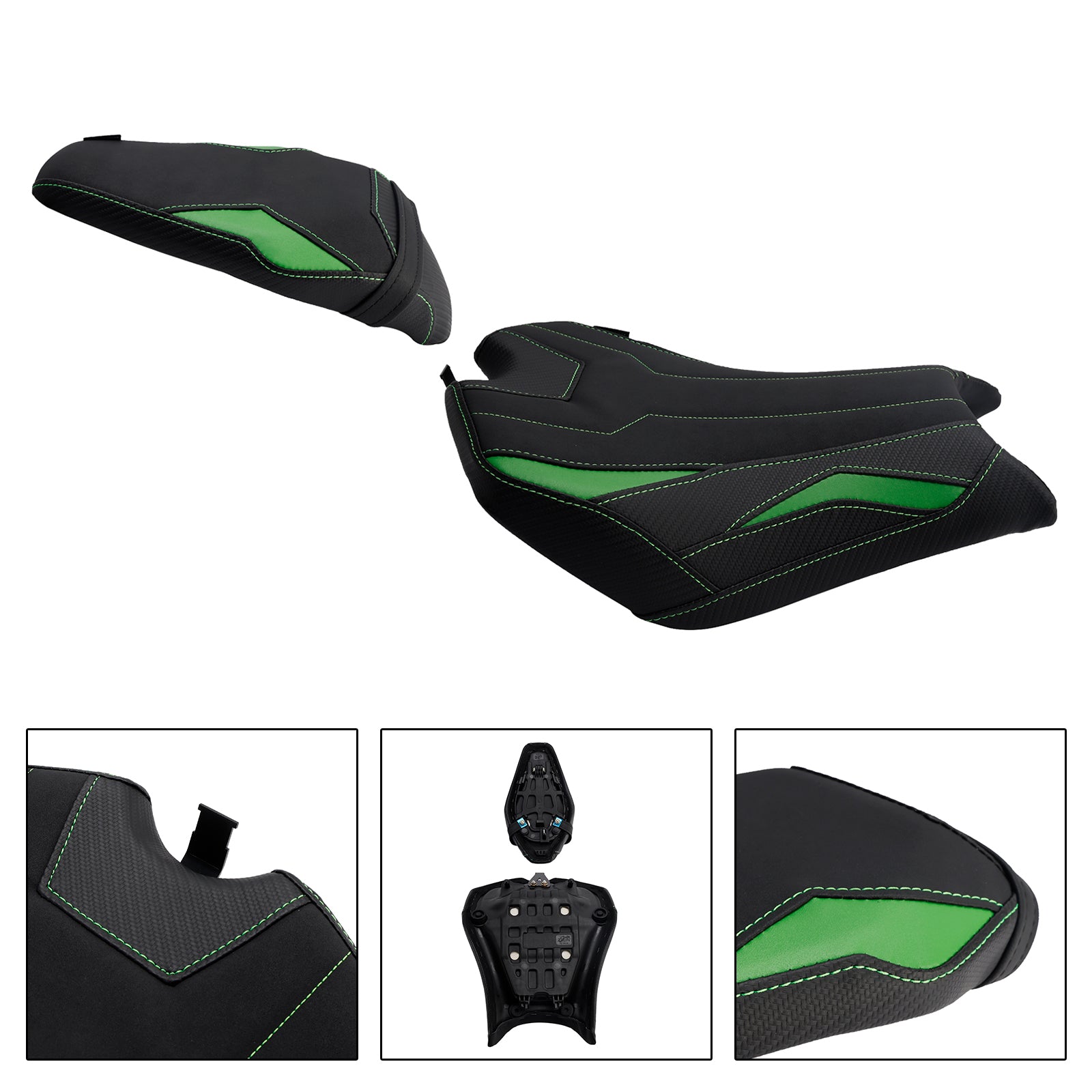 Driver&Passenger Seat Rear Cushion Green1 For Kawasaki Ninja Z900 Zr900-F 2025-