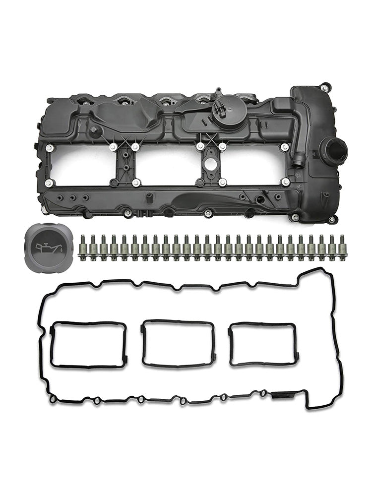 2012–2013 BMW E82/E88 135is 3.0L Turbocompressé N55B30 Couvercle de soupape de moteur avec joint + capuchon 11127570292