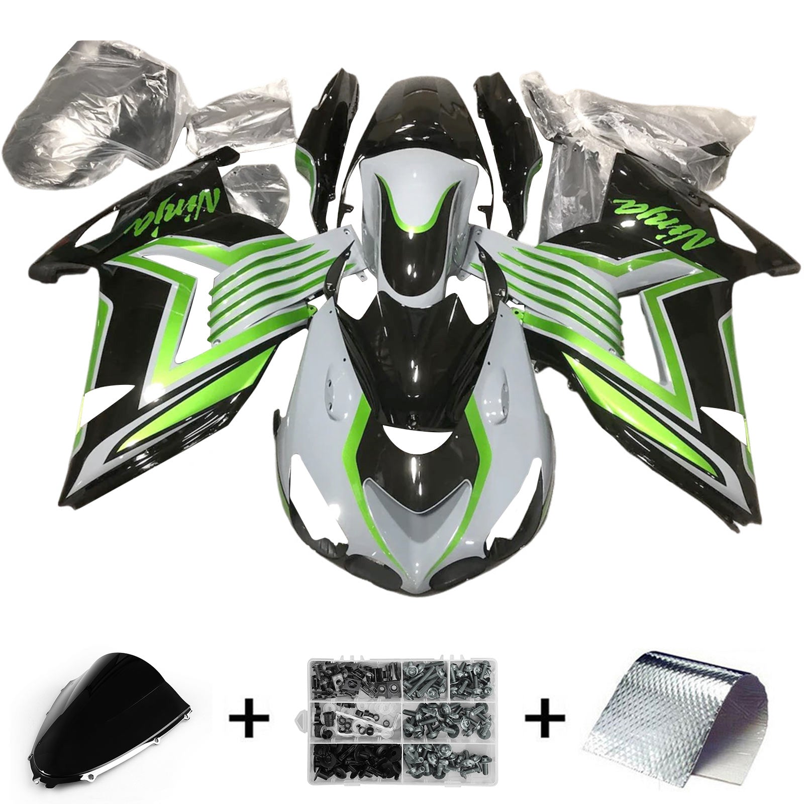 2006-2011 Kawasaki ZX14R ZZR1400 injectiekuipset carrosserie