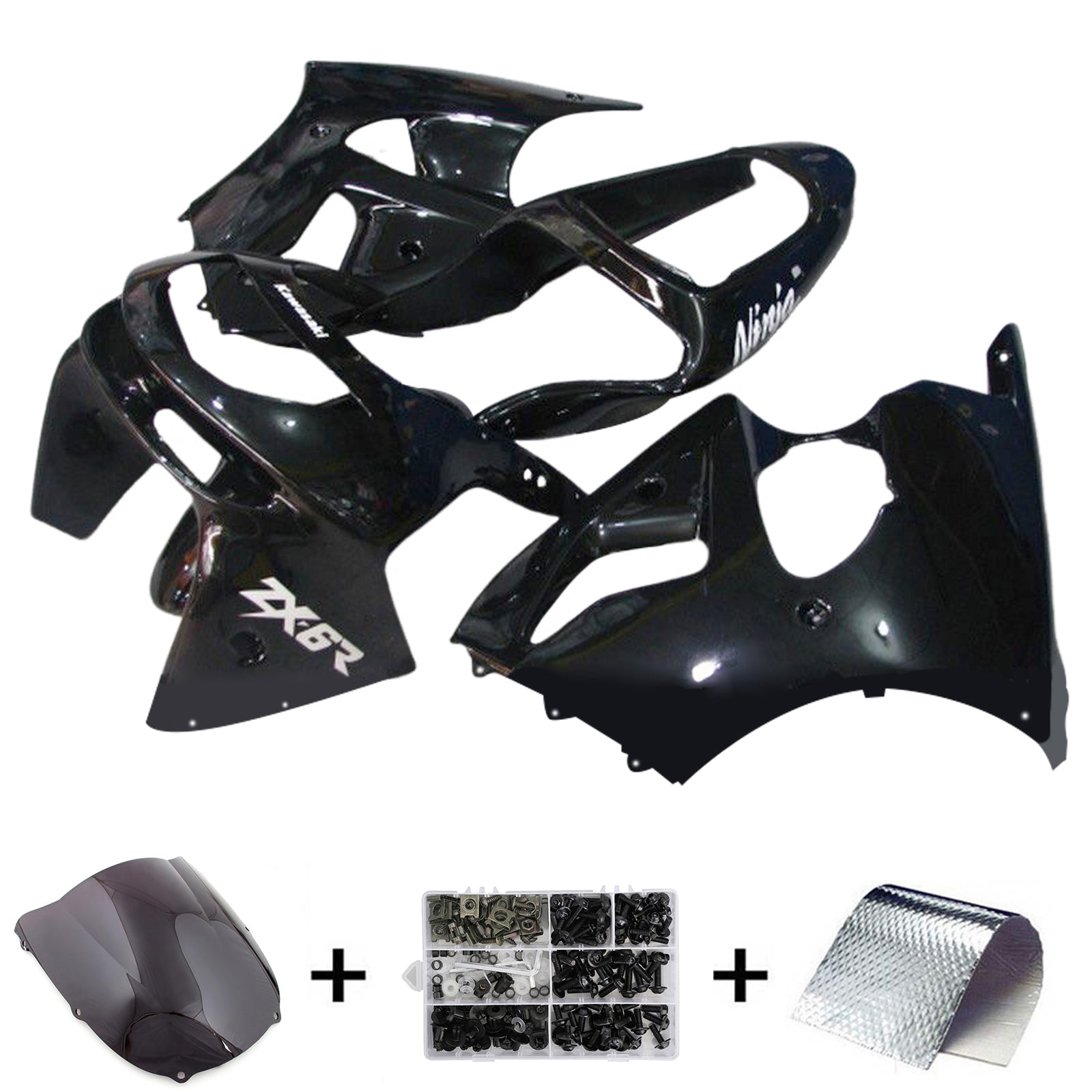 1998-1999 Kawasaki ZX6R Kit de carénage d'injection carrosserie plastique ABS