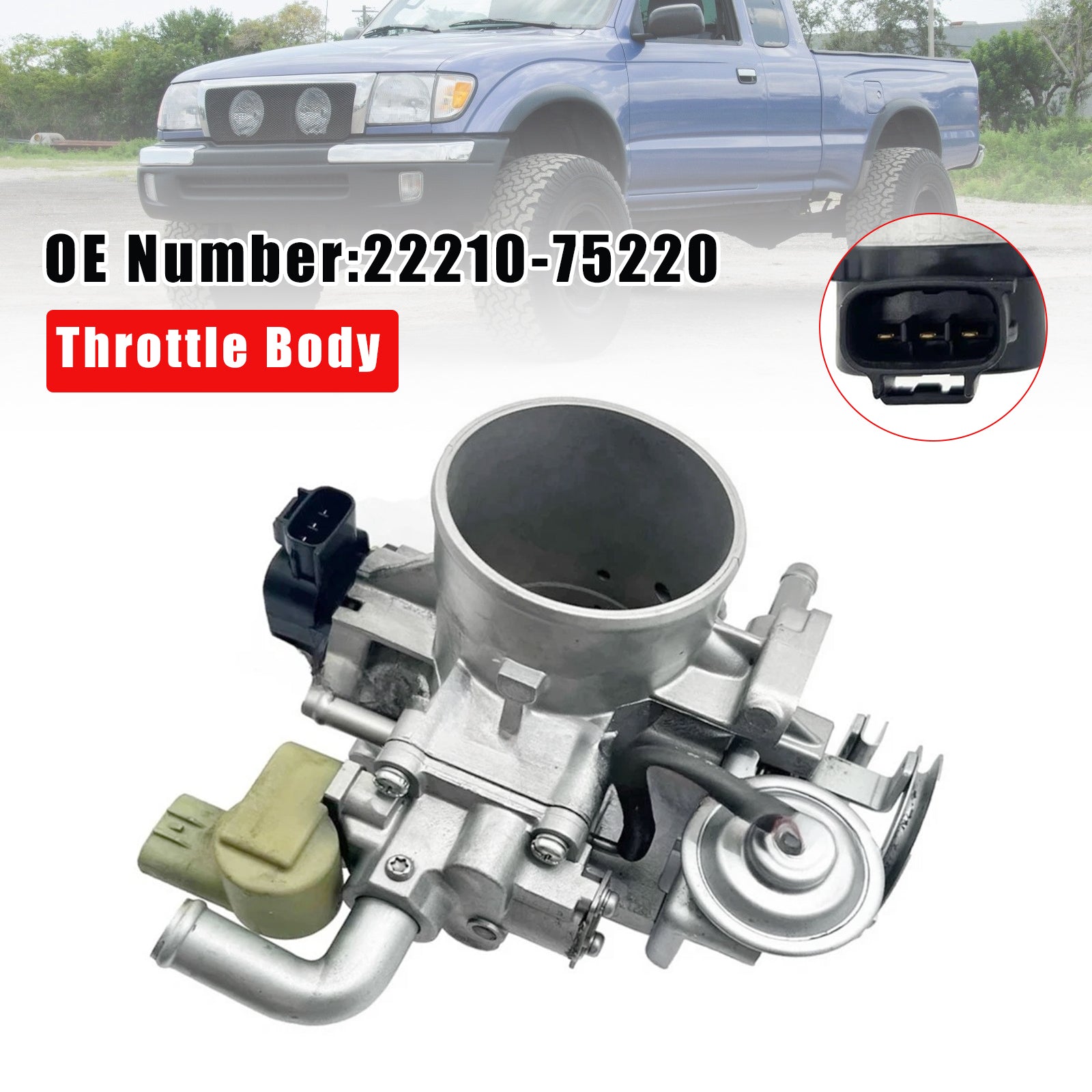 22210-75220 Throttle Body For Toyota Tacoma 4Runner T100 2.4L 2.7L 1997-2000