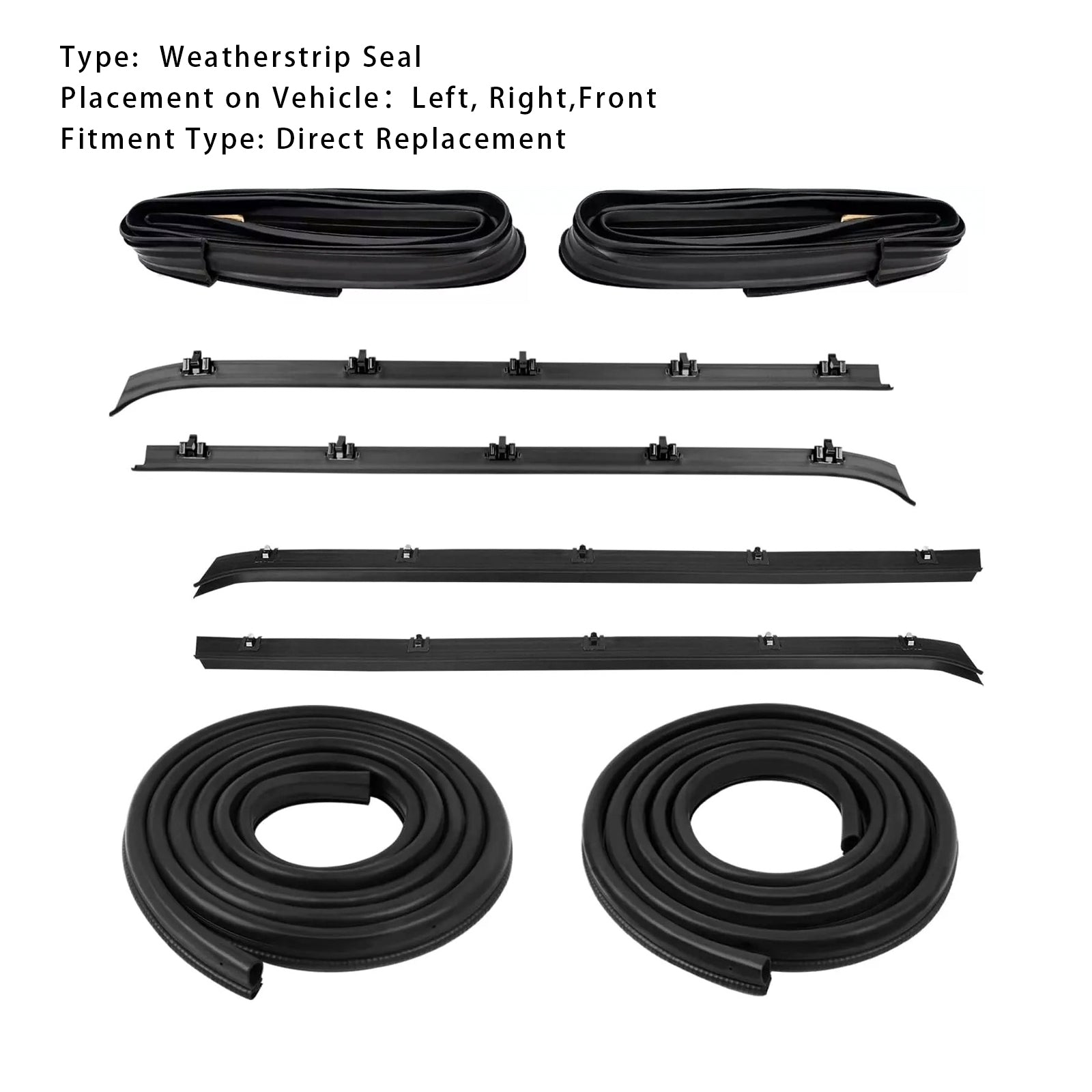Door Window Weatherstrip Seals Set Kit For Chevy GMC C10 K10 1982-1991