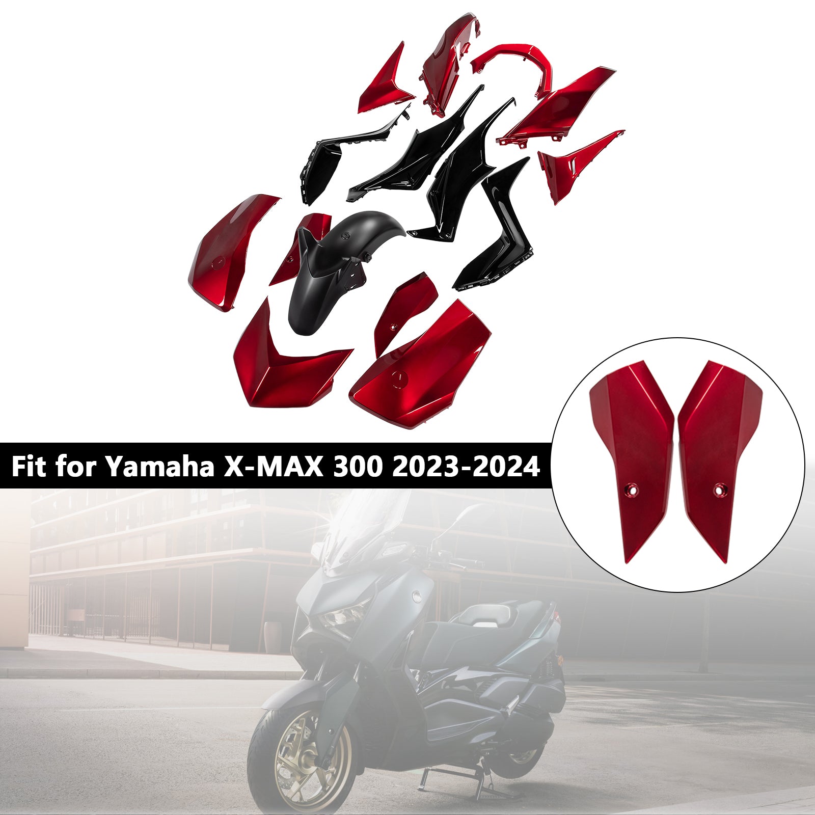 2023-2024 Yamaha X-MAX 300 XMAX Injectie ABS carrosseriekuipset 11 #