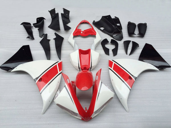 2009-2011 Yamaha YZF-R1 White Red Black Racing Fairings Generic