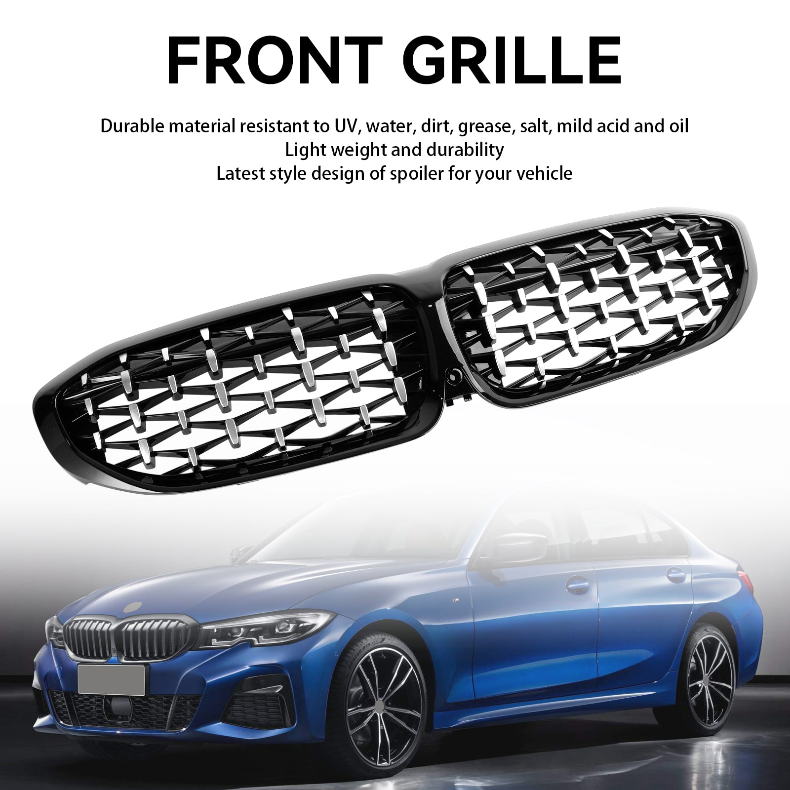 Grille de calandre en diamant 51138072085 pour BMW série 3 G20 2019 – 2022