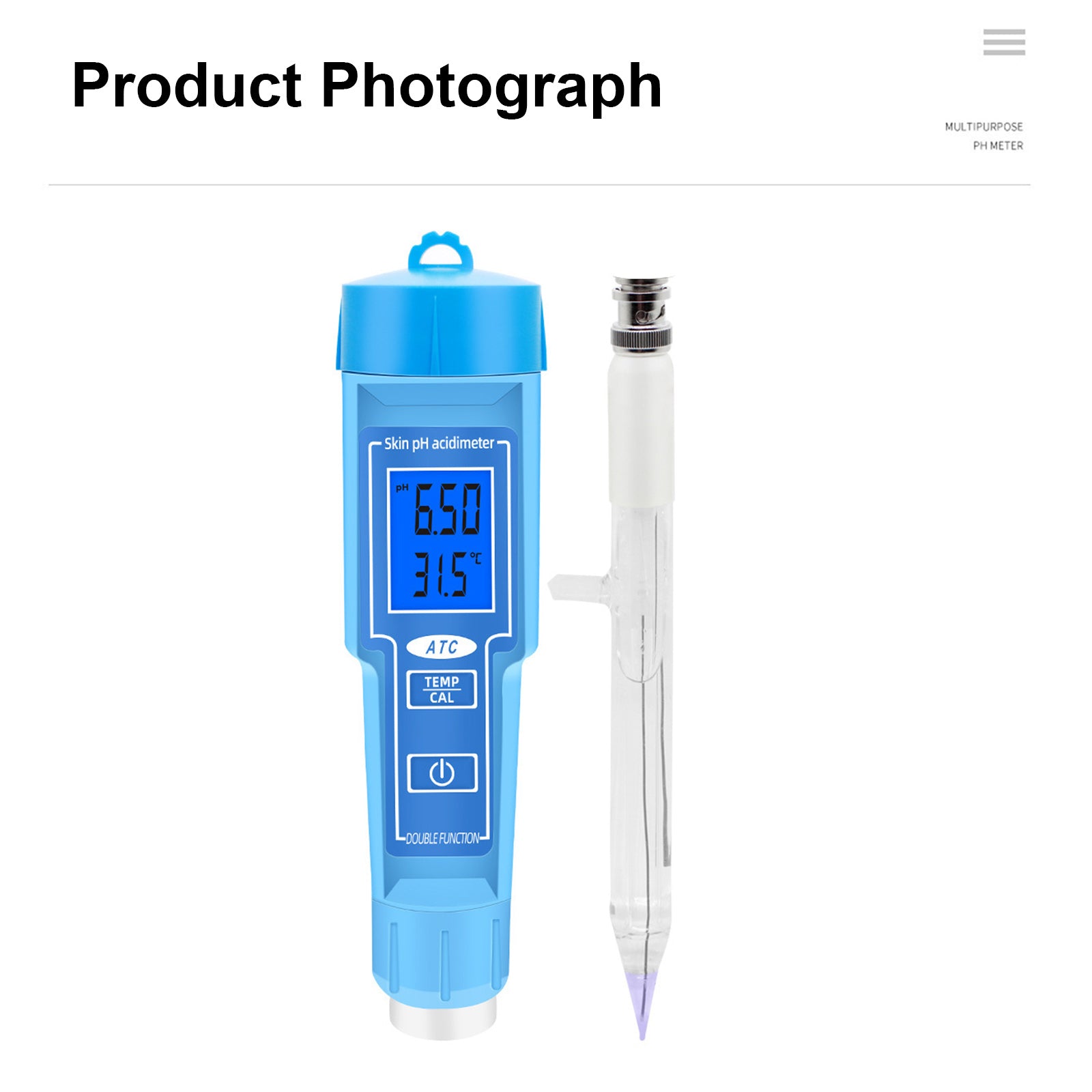 PH Meter Thermometer Pen Voor Voedsel Fruit Vlees Bodem Lab Digitale Zuurgraad PH Tester