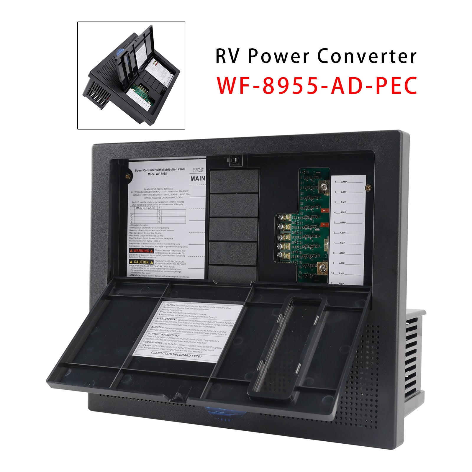 WF-8955-AD-PEC Power Center WF-8955-AD 8900 Convertisseur de puissance pour camping-car 55 AMP