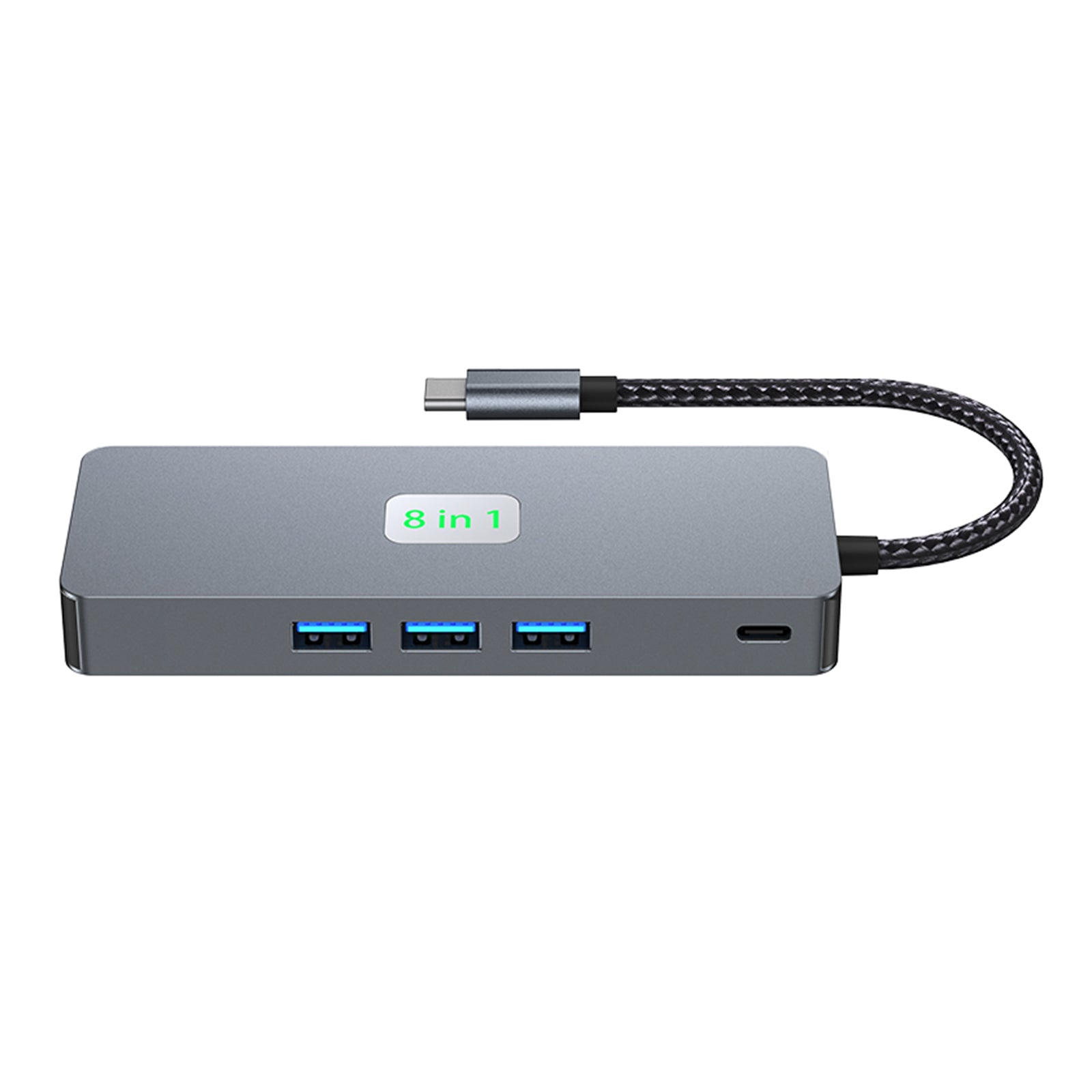 8 en 1 TYPE-C vers RJ45 Gigabit USB 3.0 HDMI DP PD100W Interface Hub adaptateur Dock