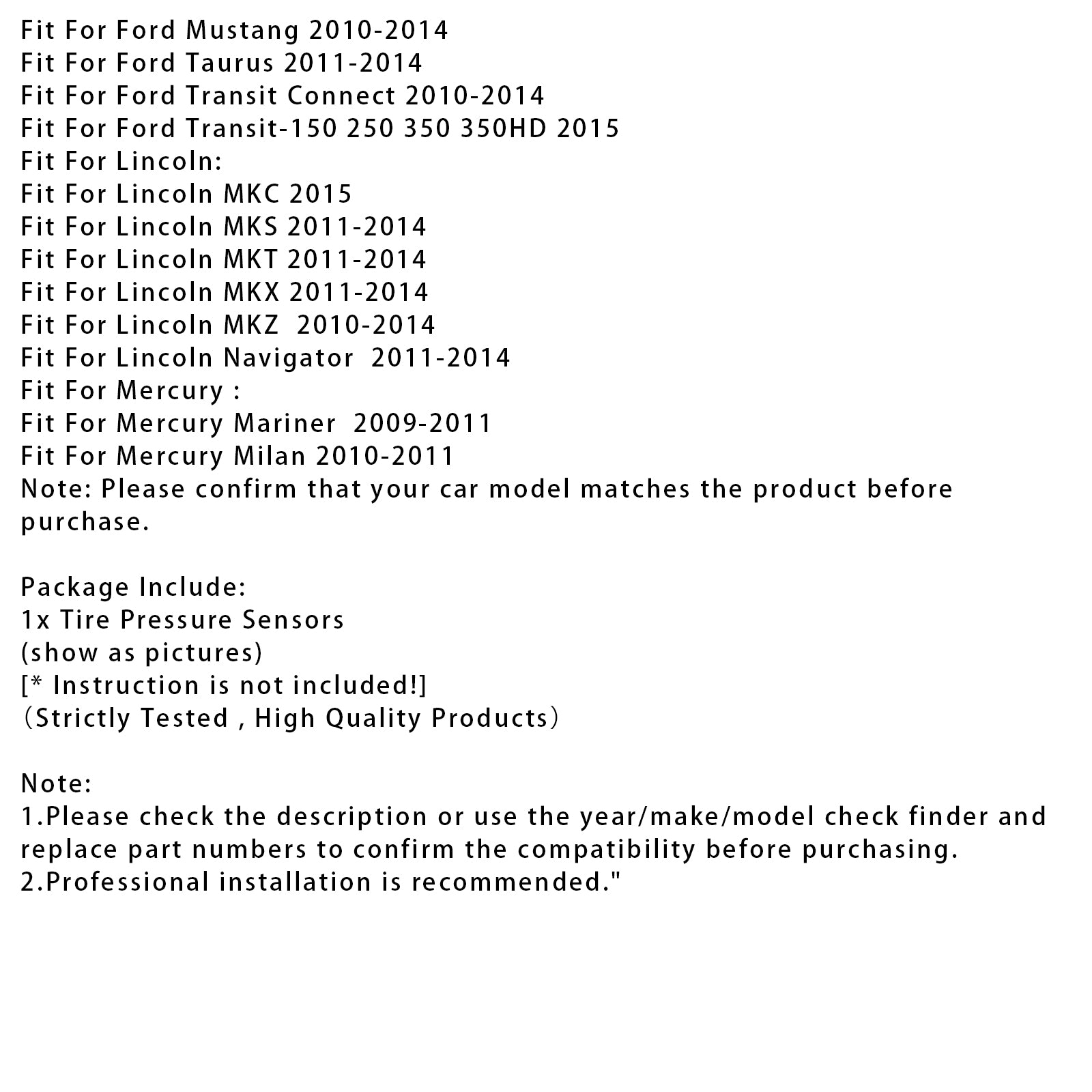 1X capteur de pression des pneus TPMS pour Ford Focus Fiesta c-max Transit DE8T1A180AA
