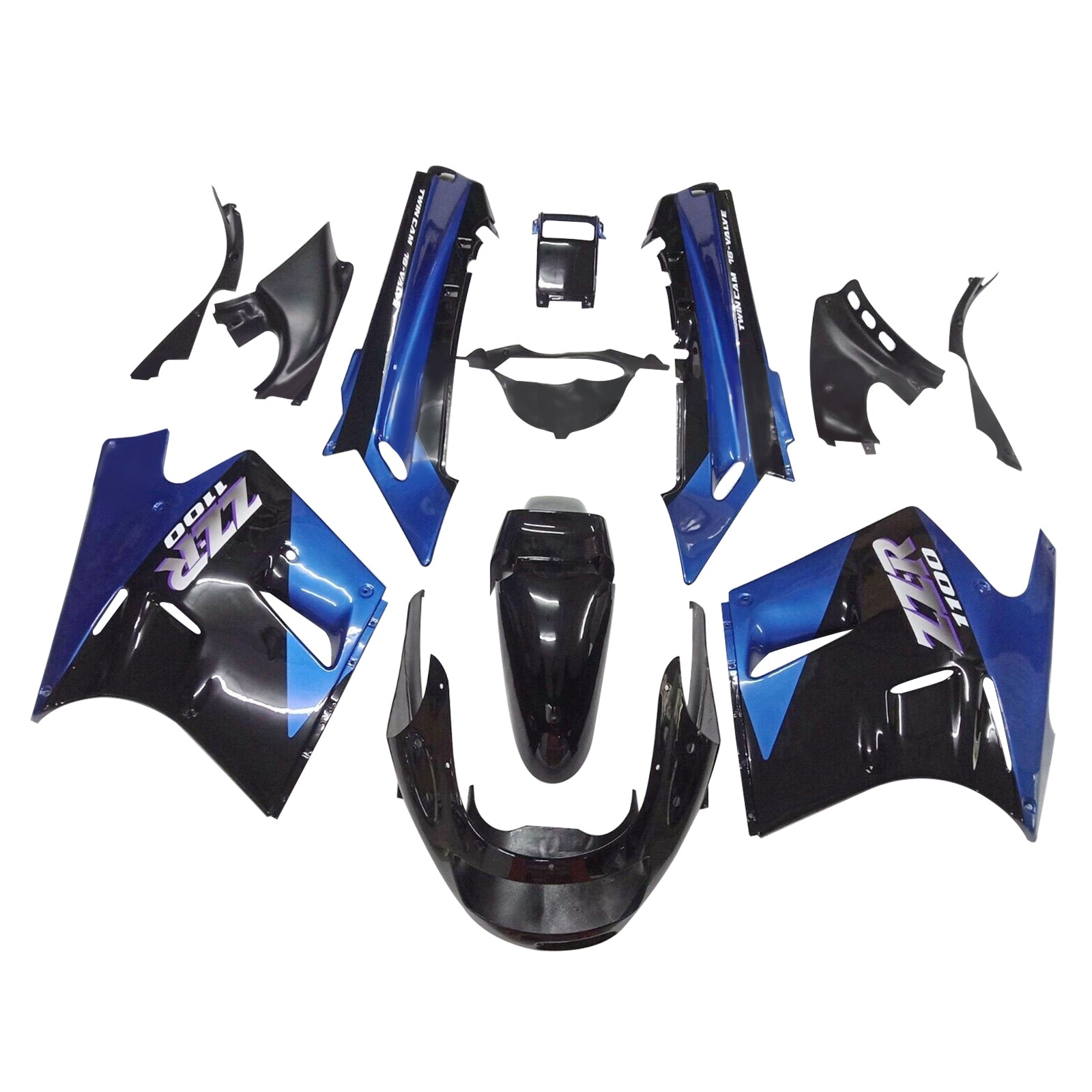 1990-1992 Kawasaki ZZR1100 Injection Fairing Kit Bodywork ABS