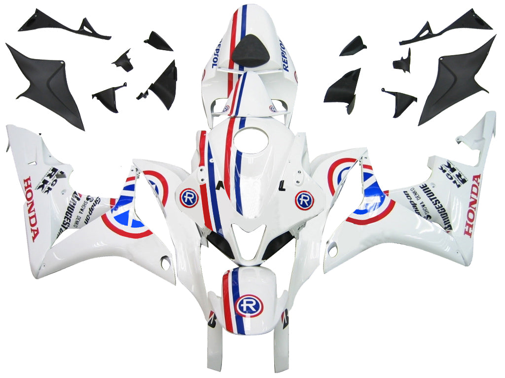 2007-2008 Honda CBR 600 RR witte Repsol Racing stroomlijnkappen algemeen