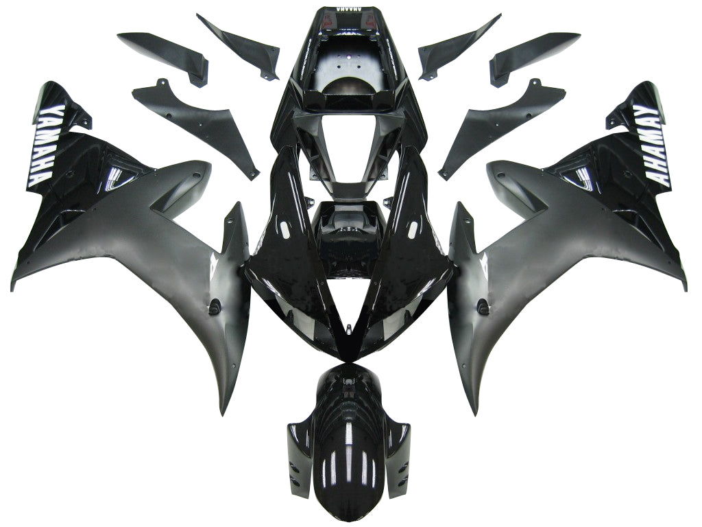 2002-2003 Yamaha YZF-R1 Contrast Black Racing Fairings Generic