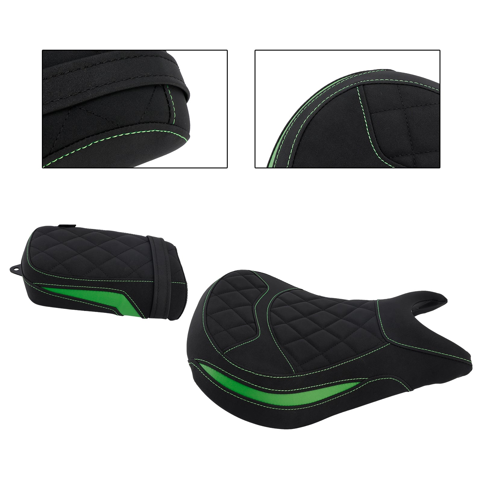 Driver&Passenger Seat Kit Rear Lower Green For Kawasaki Eliminator 500 24-25