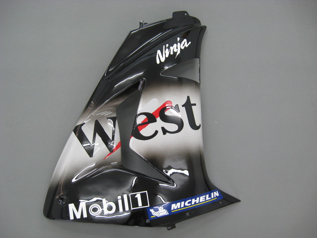 2006-2007 Kawasaki ZX 10R Carénages Amotopart Noir Blanc West Racing Customs Carénage