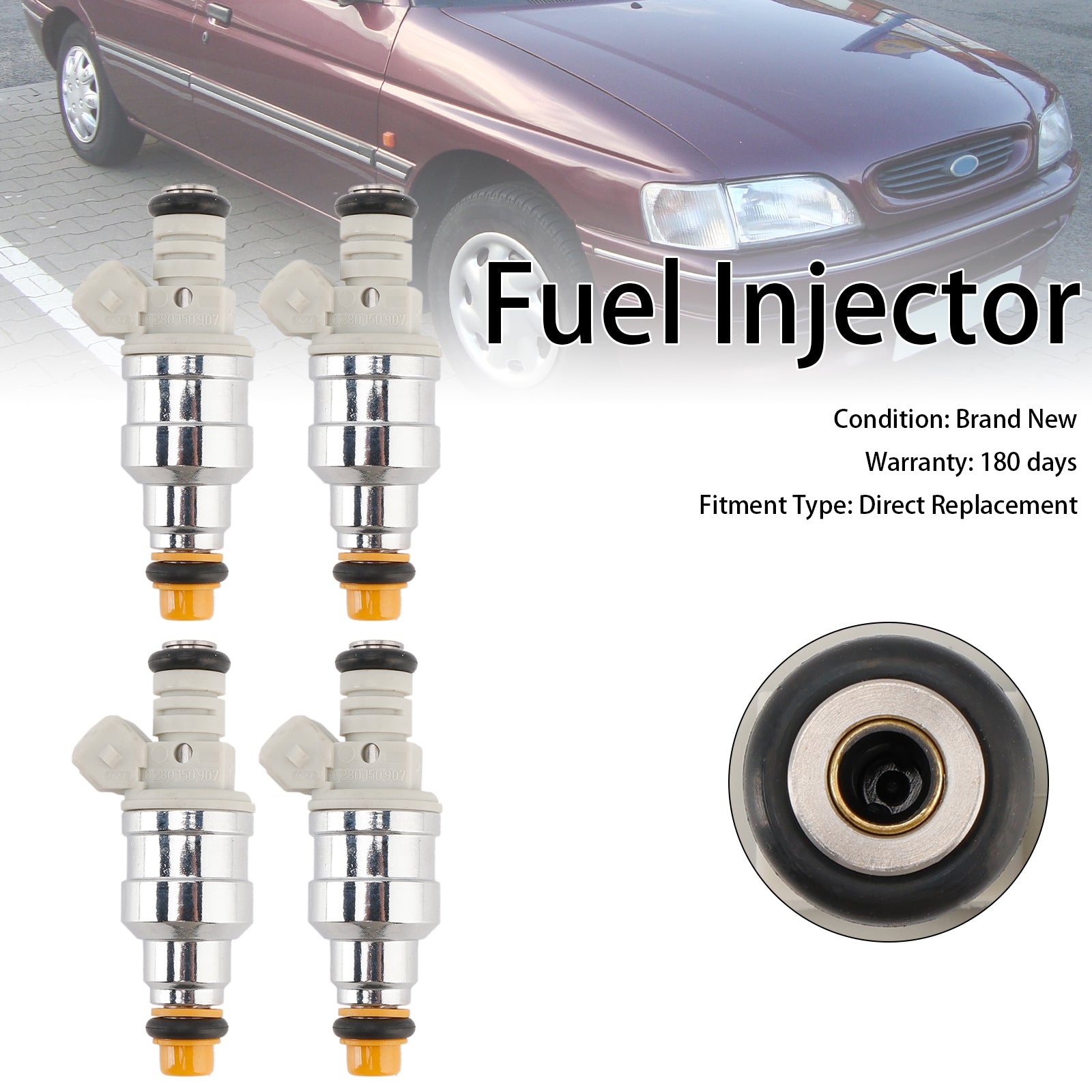 4PCS Fuel Injector 0280150907 Fit Ford Fit Mercury 1.9L 2.3L 1990-1996 F0SE-A1A