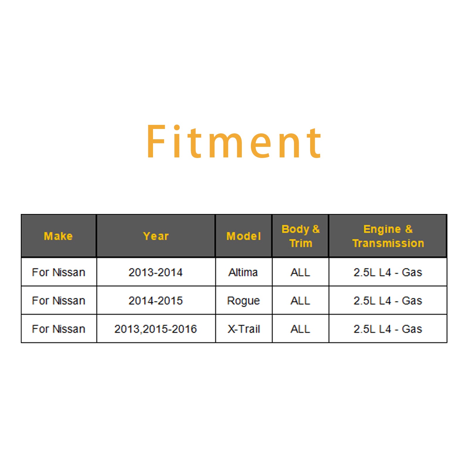 4Pcs Fuel Injector For Nissan Altima Rogue X-Trail 2.5L 13-16 FBY21B0 166003TA0A
