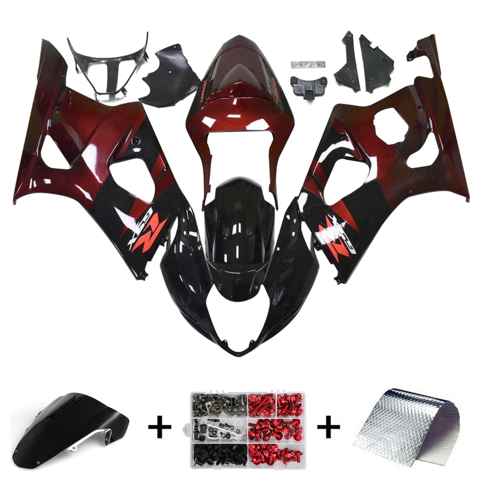 2003-2004 Suzuki GSXR1000 K3 Injection Fairing Kit Karosseri Plast ABS