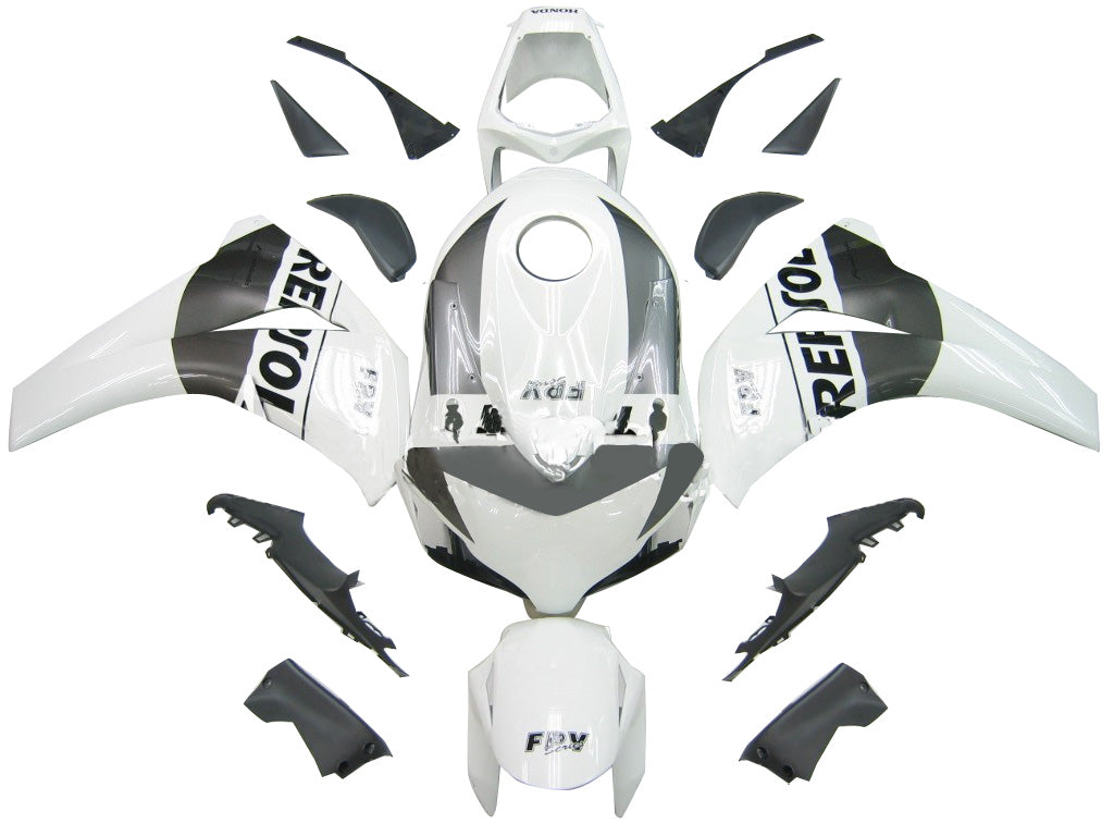 2008-2011 Honda CBR1000RR Blanc et Argent Carénages Repsol Racing Générique