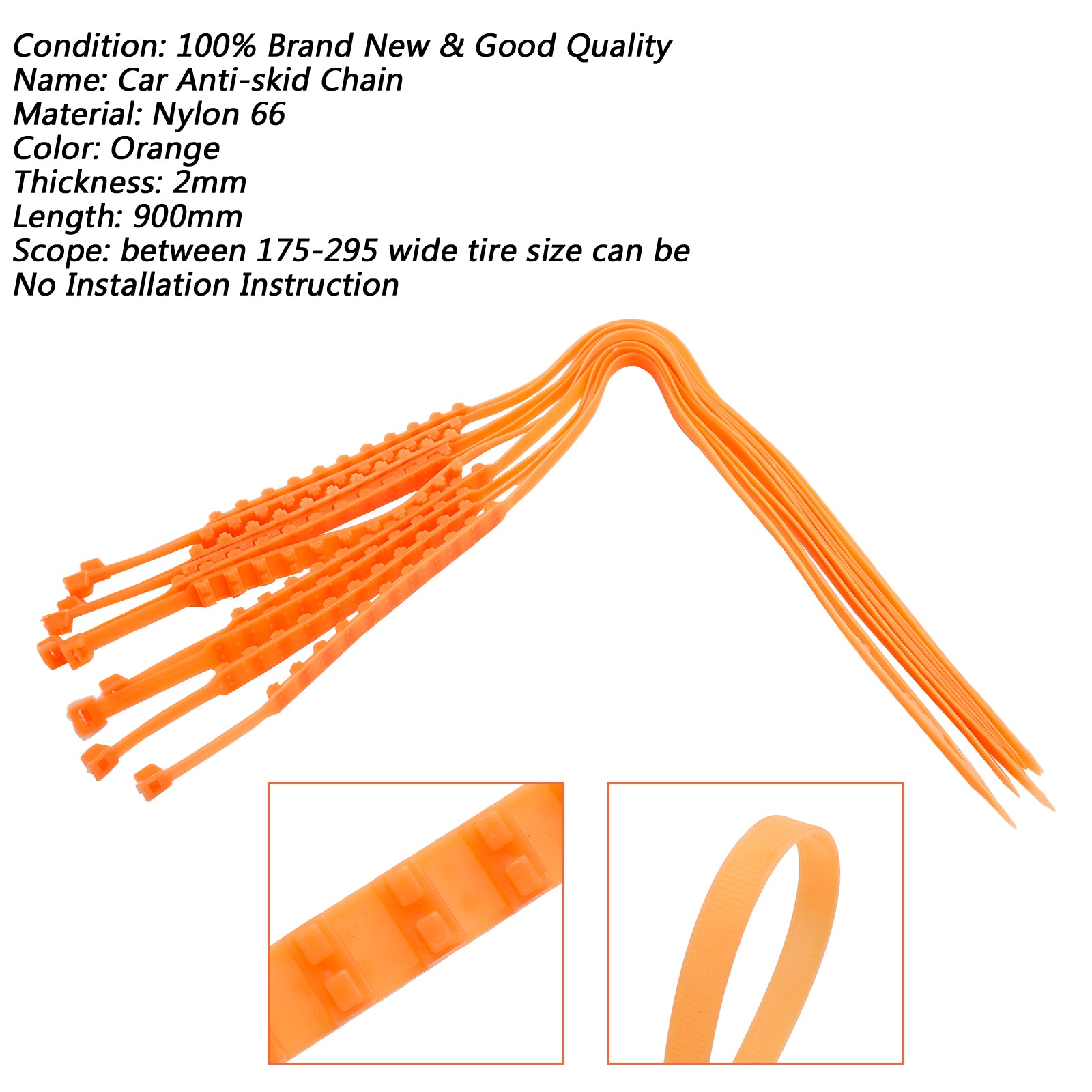 10/20/40 st snödäckskedja Antisladdbälte för billastbil SUV vinterkörning