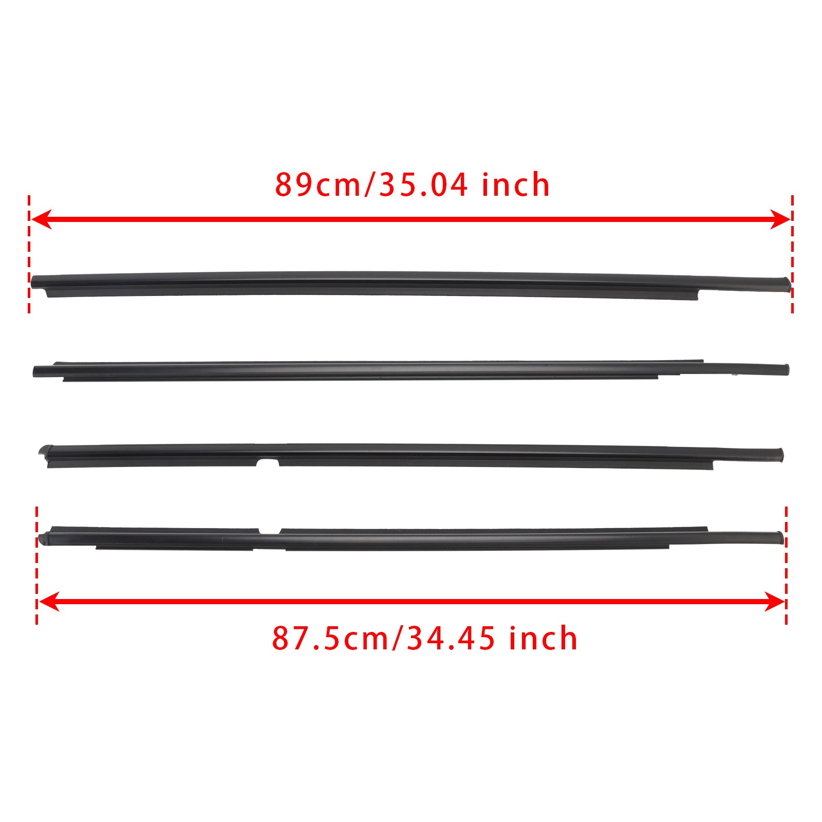 2006-2013 Toyota Yaris Hatchback 4pcs Porta Correia de vidro Moldagem externa Weatherstrip