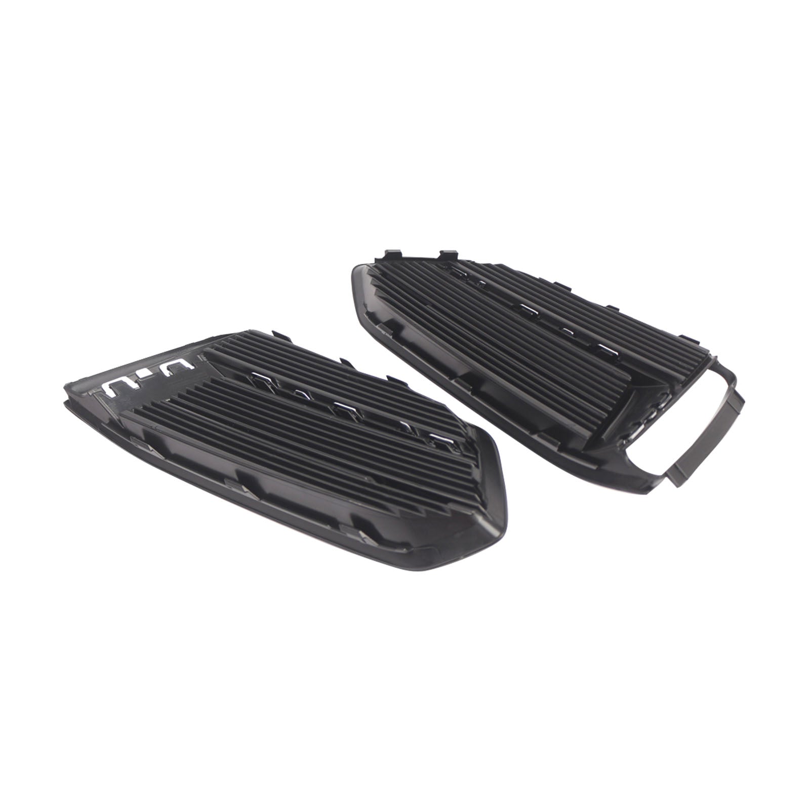 Black/Chrome Front Bumper Fog Light Grille Cover Bezel Fit Audi A5 2017-2019