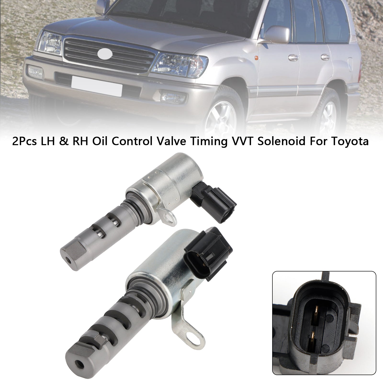 2 st vänster & RH oljekontrollventil timing VVT solenoid för Toyota