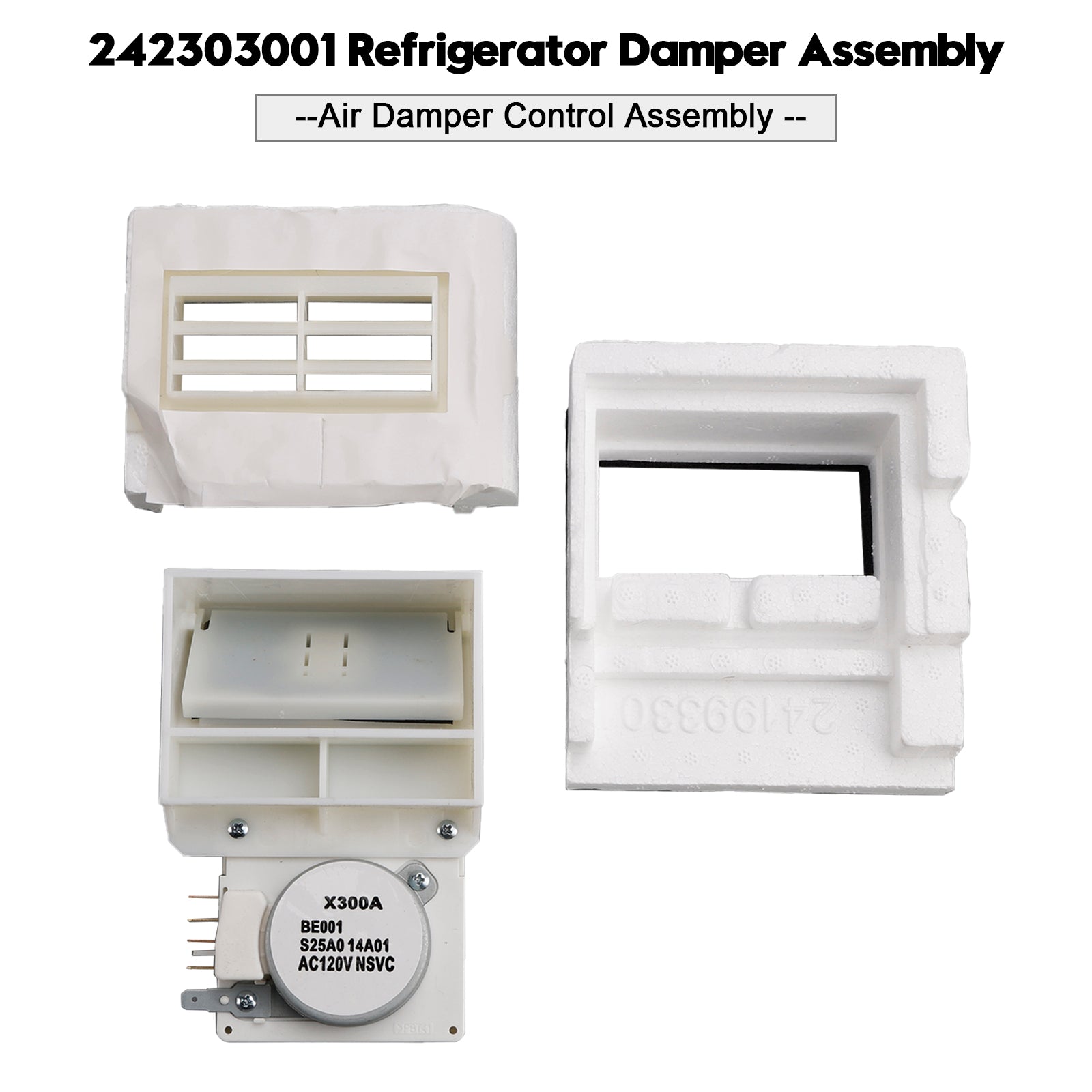 Ensemble de commande d'amortisseur d'air pour réfrigérateur 242303001, pour Crosley 3016452 AP5788340