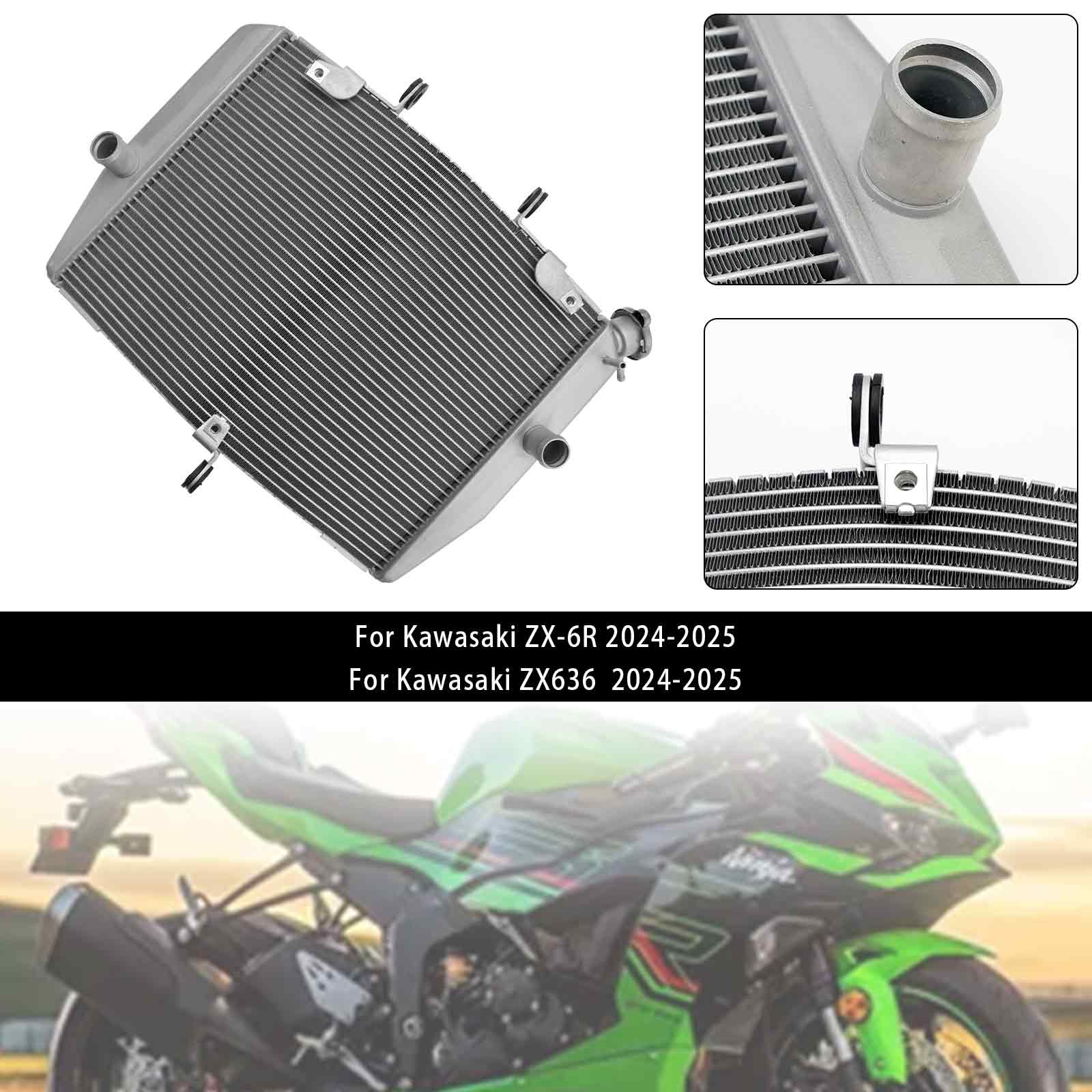 Radiator Cooling Engine Cooler For Kawasaki ZX-6R ZX636 2024-2025