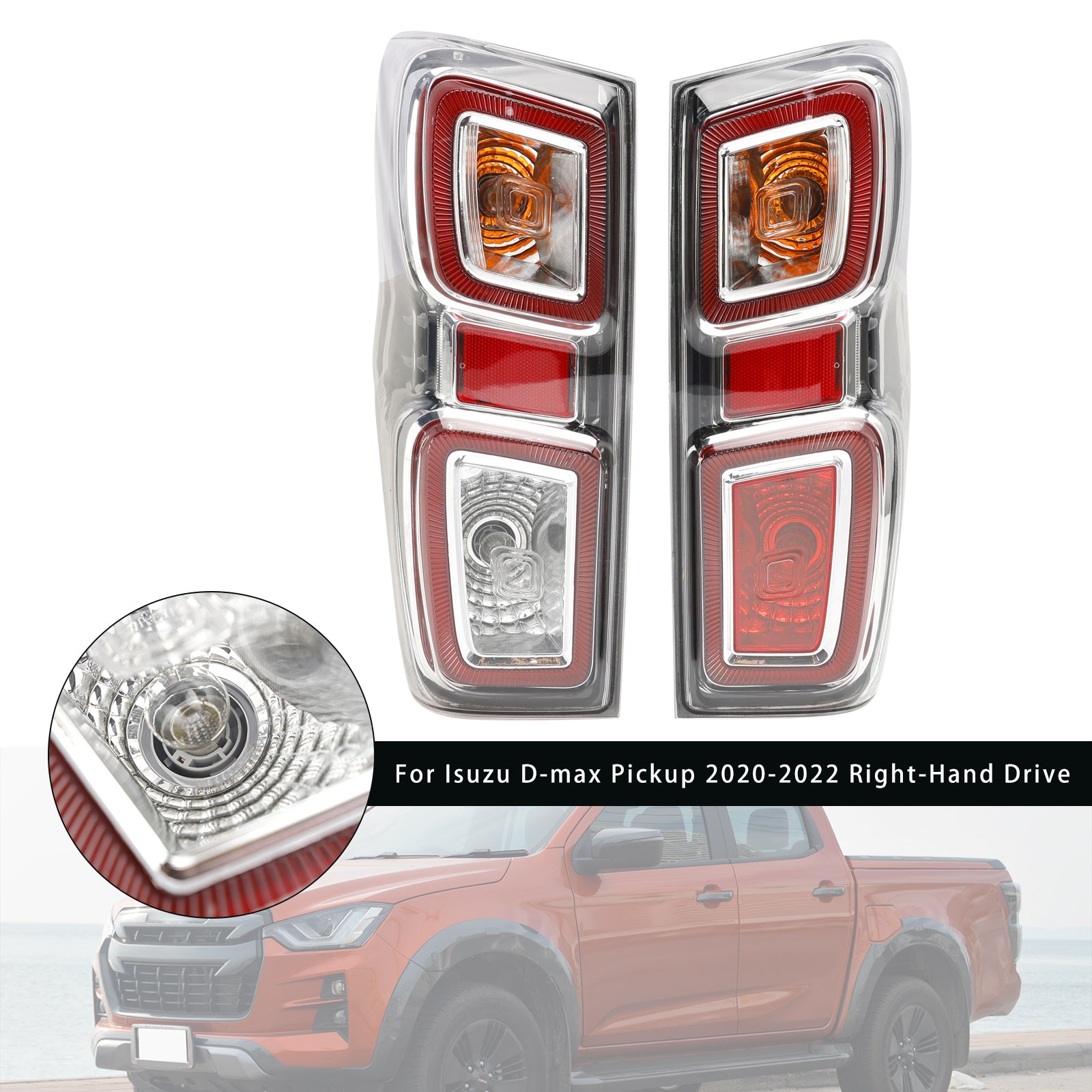 2020-2022 Isuzu D-max Pickup RHD L+R Led Tail Light Lamp